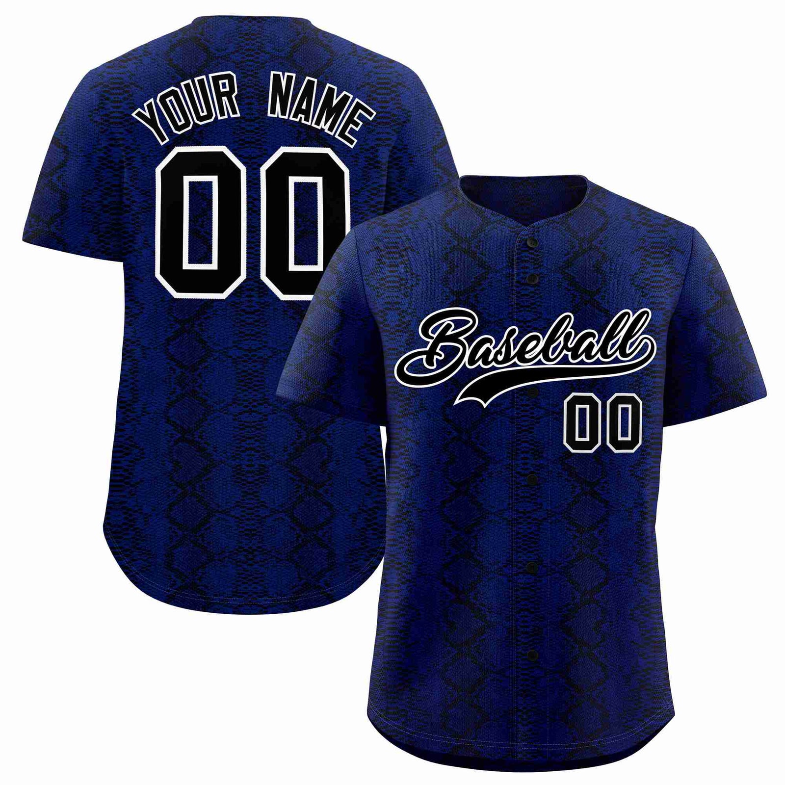 Custom Multi Color Snakeskin Pattern Authentic Baseball Jersey