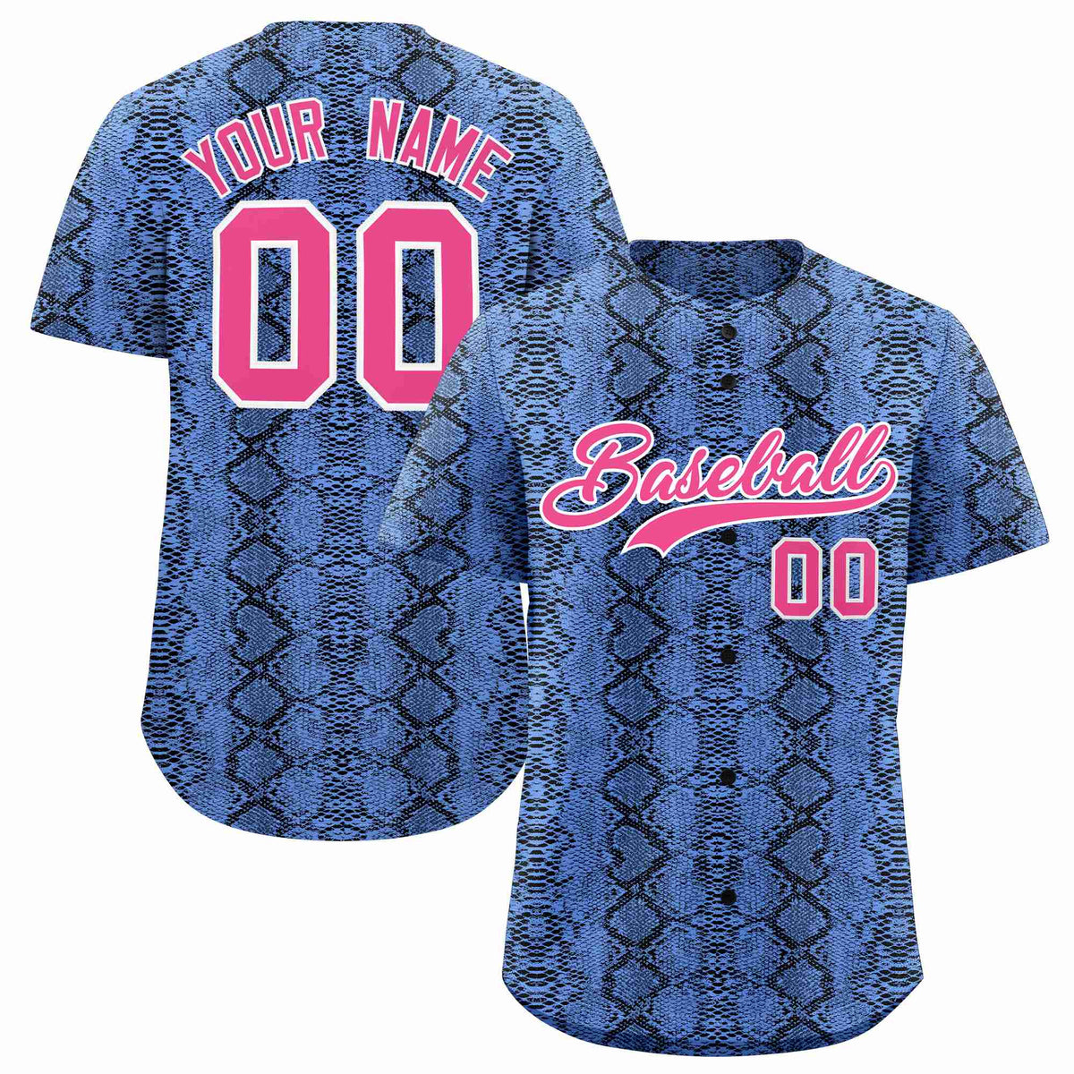Custom Multi Color Snakeskin Pattern Authentic Baseball Jersey