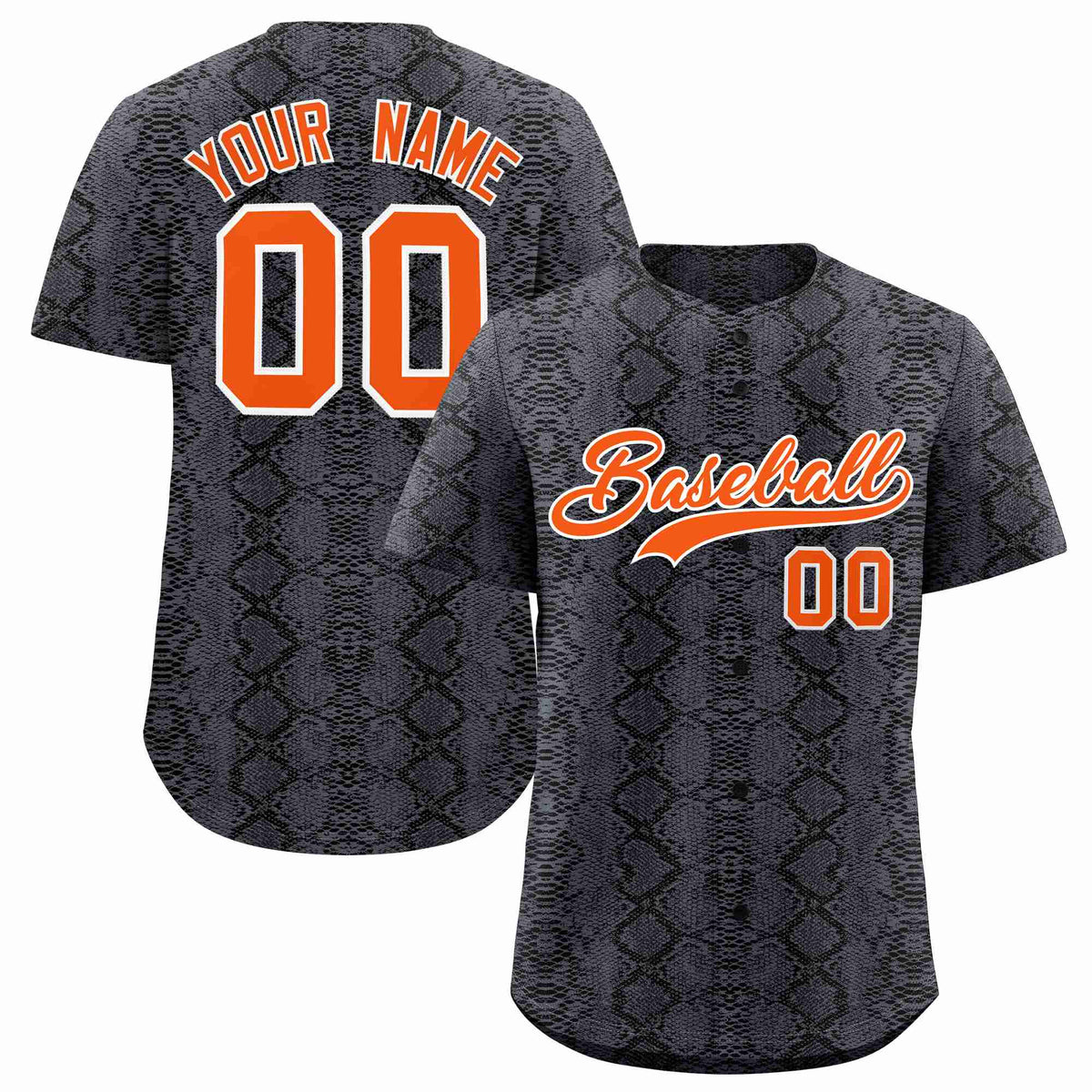 Custom Multi Color Snakeskin Pattern Authentic Baseball Jersey