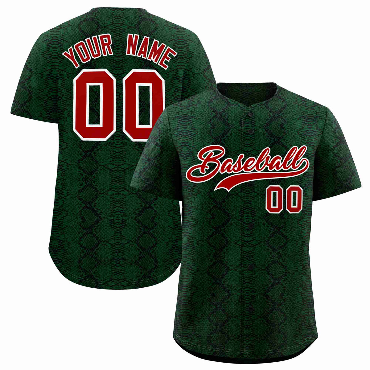 Custom Multi Color Snakeskin Pattern Authentic Baseball Jersey