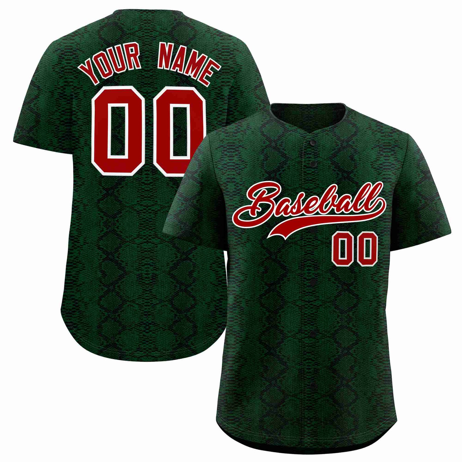 Custom Multi Color Snakeskin Pattern Authentic Baseball Jersey
