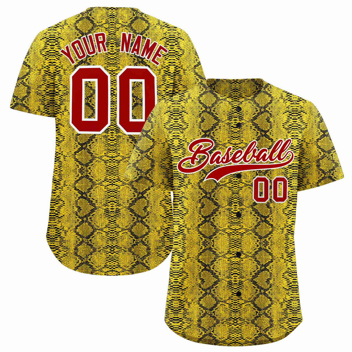 Custom Multi Color Snakeskin Pattern Authentic Baseball Jersey