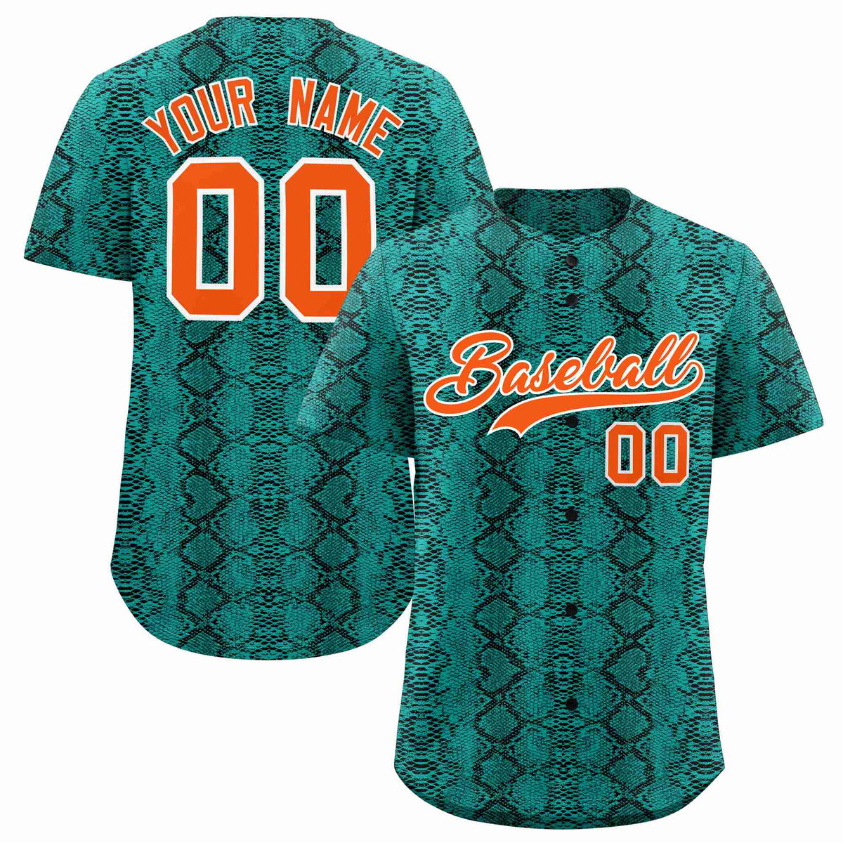 Custom Multi Color Snakeskin Pattern Authentic Baseball Jersey