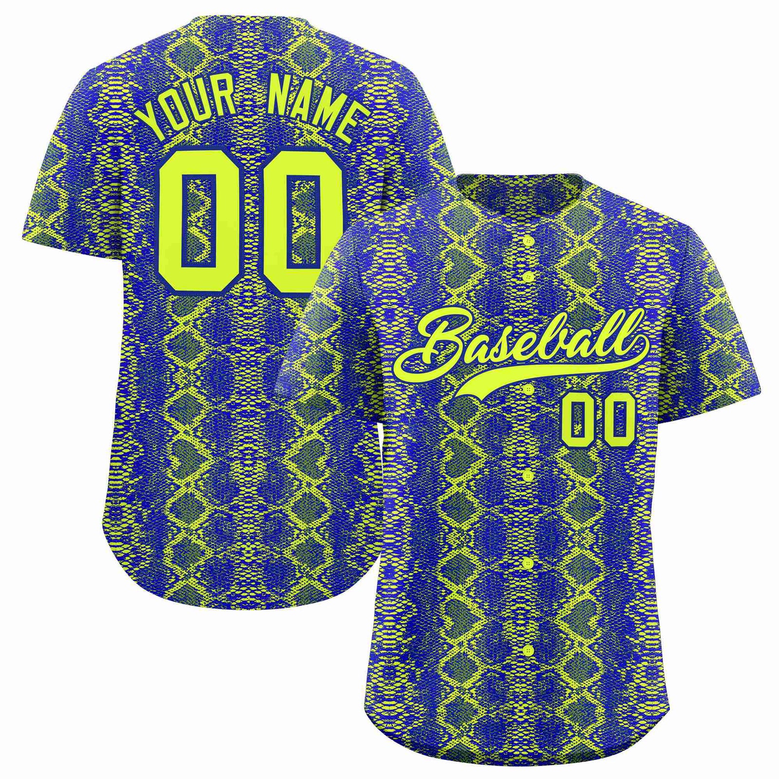 Custom Multi Color Snakeskin Pattern Authentic Baseball Jersey