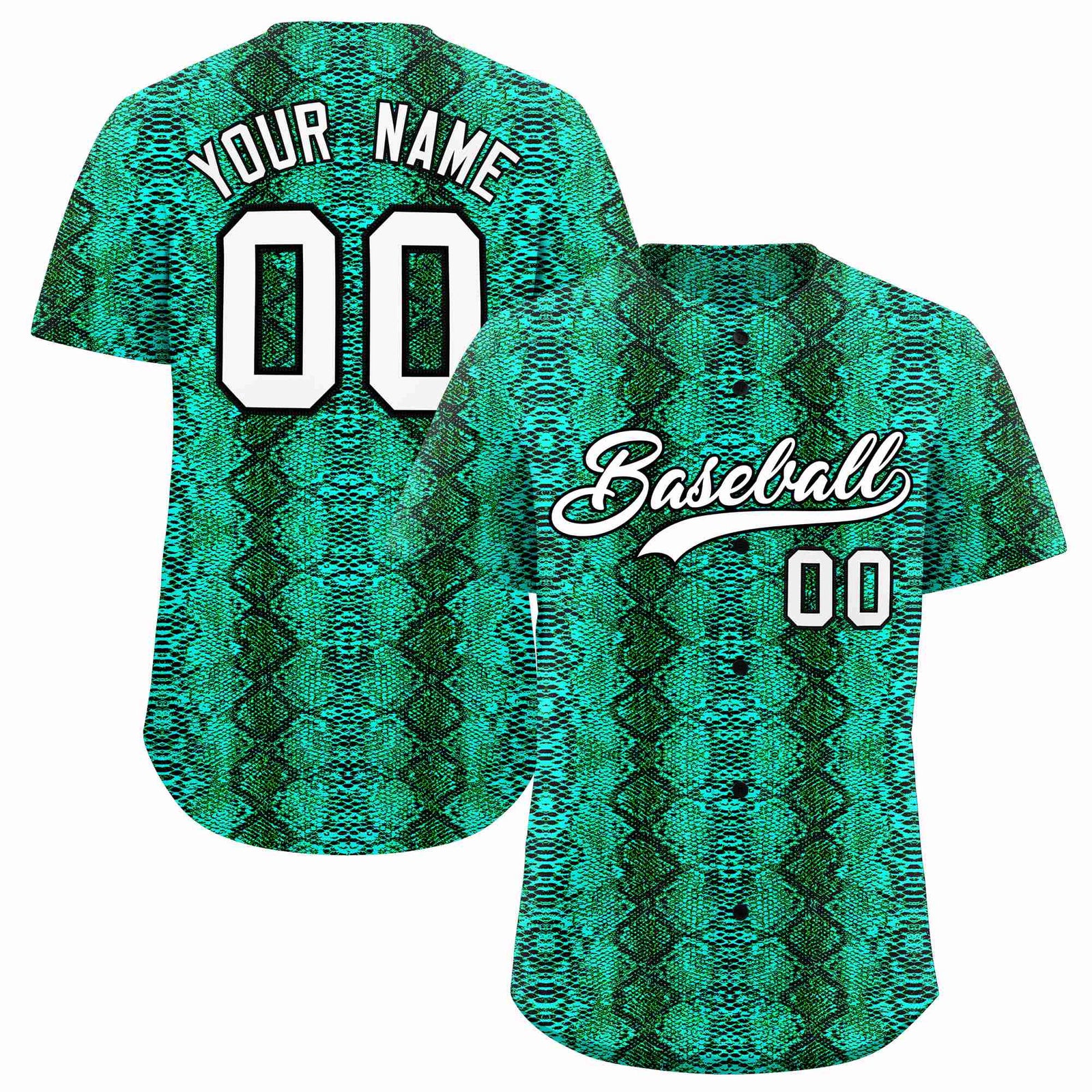Custom Multi Color Snakeskin Pattern Authentic Baseball Jersey