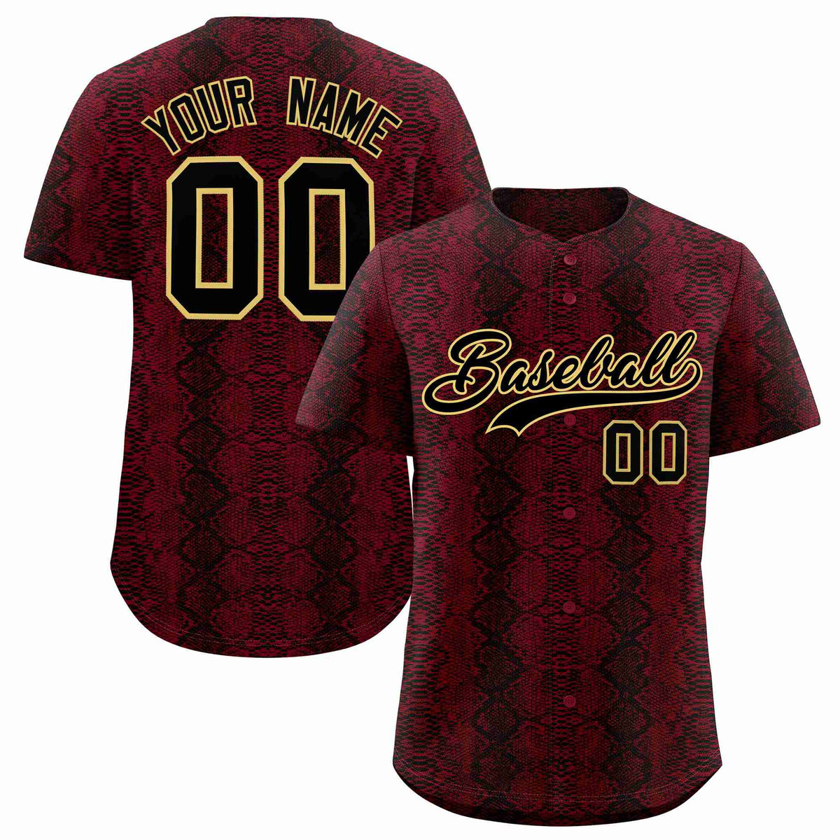Custom Multi Color Snakeskin Pattern Authentic Baseball Jersey