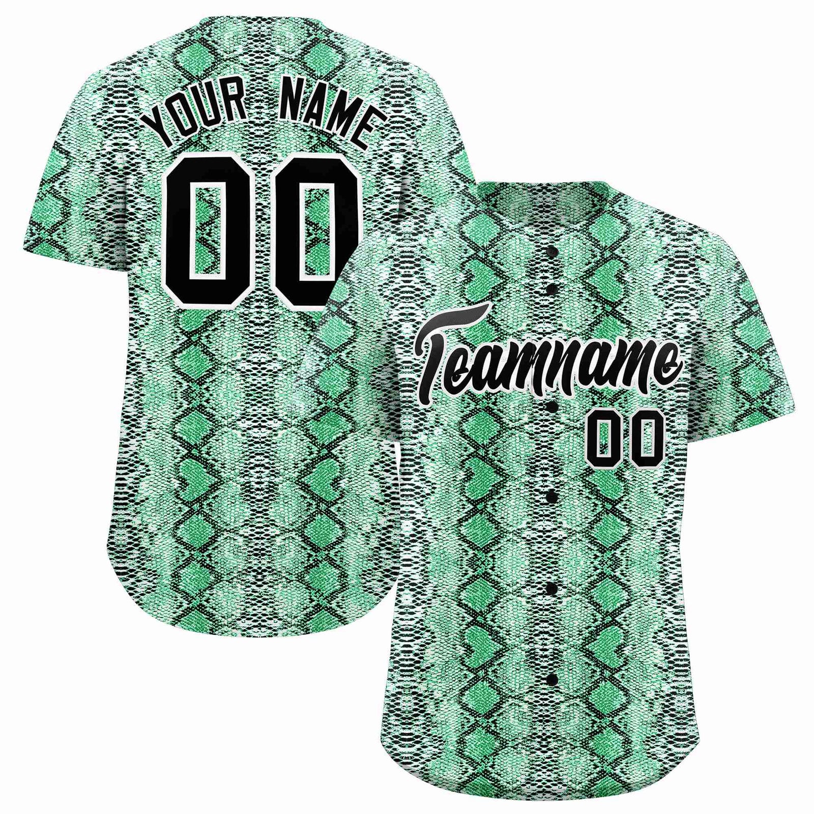 Custom Multi Color Snakeskin Pattern Authentic Baseball Jersey