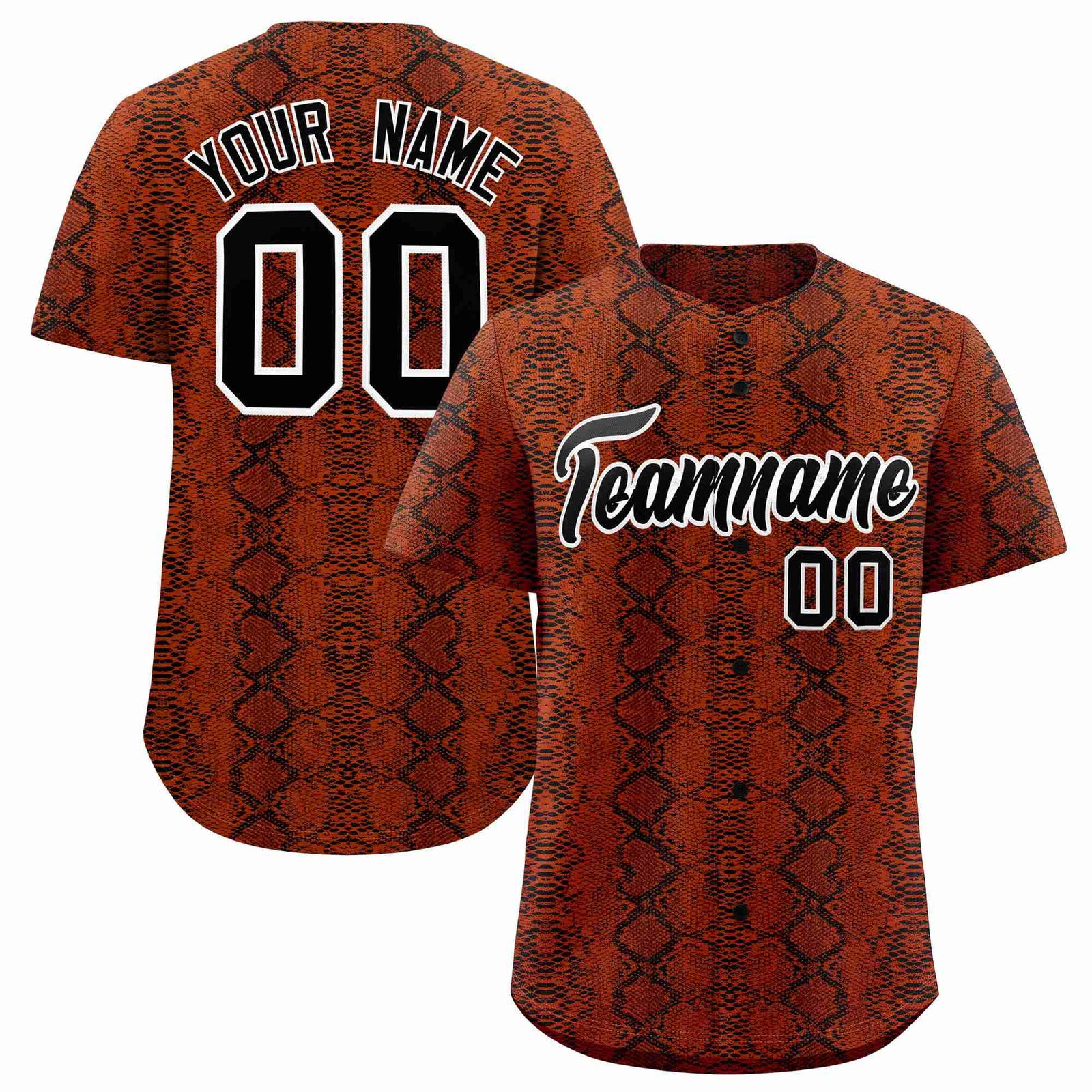Custom Multi Color Snakeskin Pattern Authentic Baseball Jersey