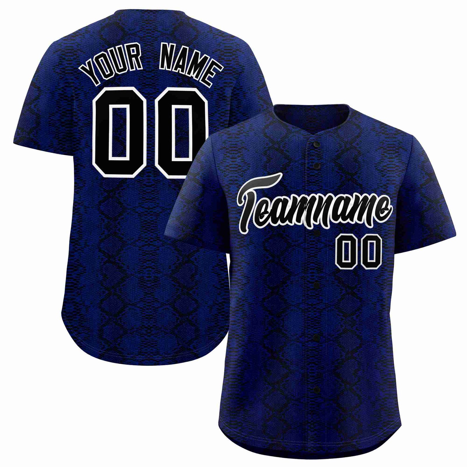 Custom Multi Color Snakeskin Pattern Authentic Baseball Jersey