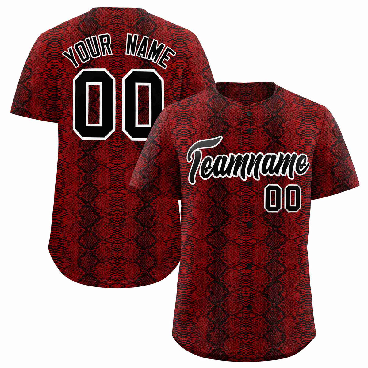 Custom Multi Color Snakeskin Pattern Authentic Baseball Jersey