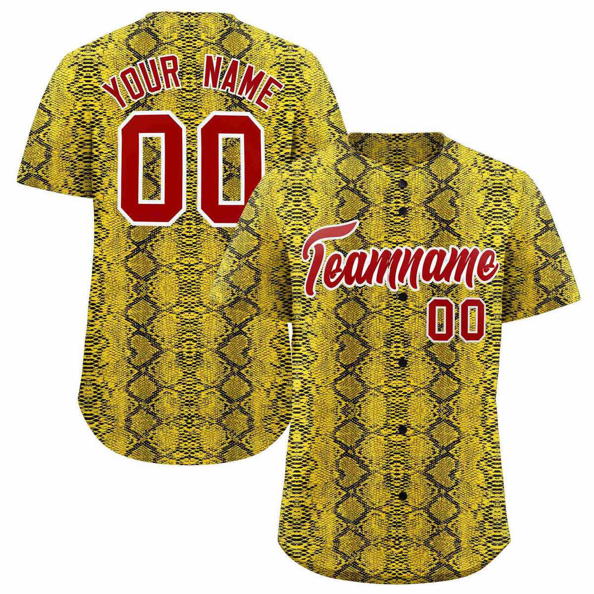 Custom Multi Color Snakeskin Pattern Authentic Baseball Jersey