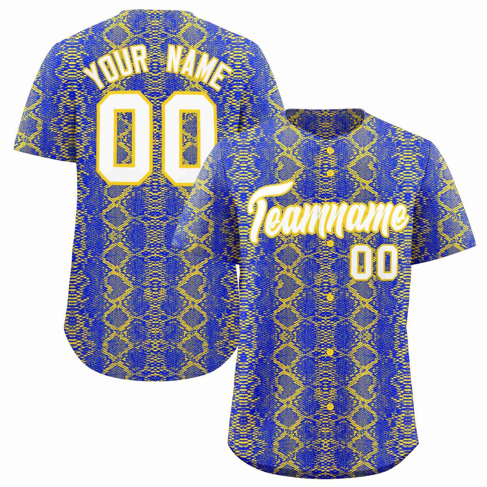 Custom Multi Color Snakeskin Pattern Authentic Baseball Jersey
