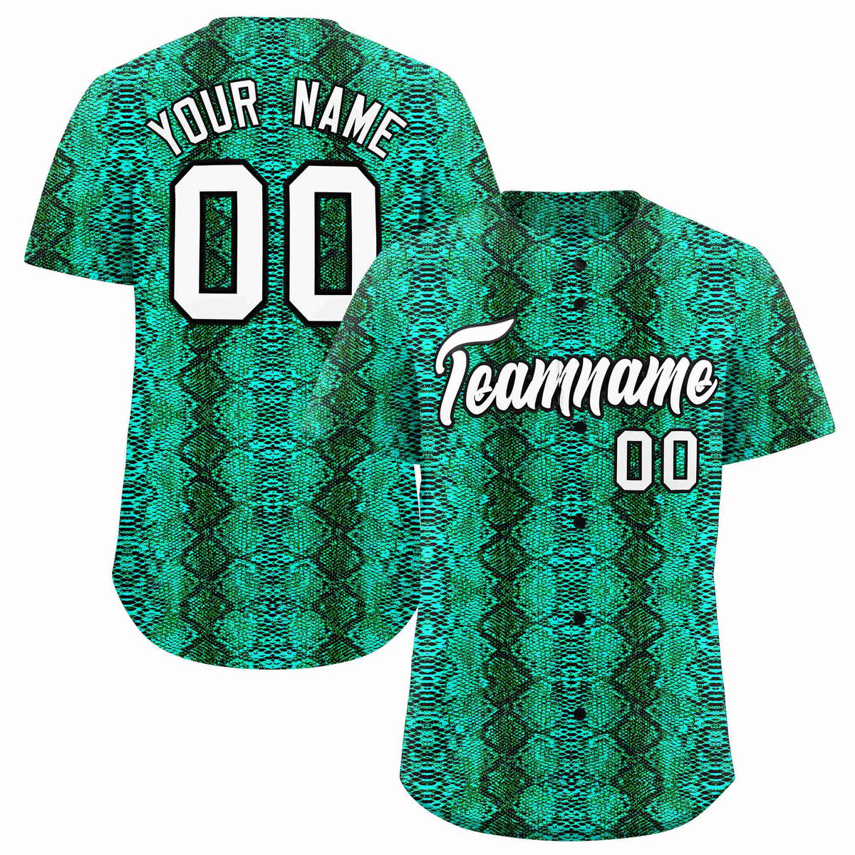 Custom Multi Color Snakeskin Pattern Authentic Baseball Jersey