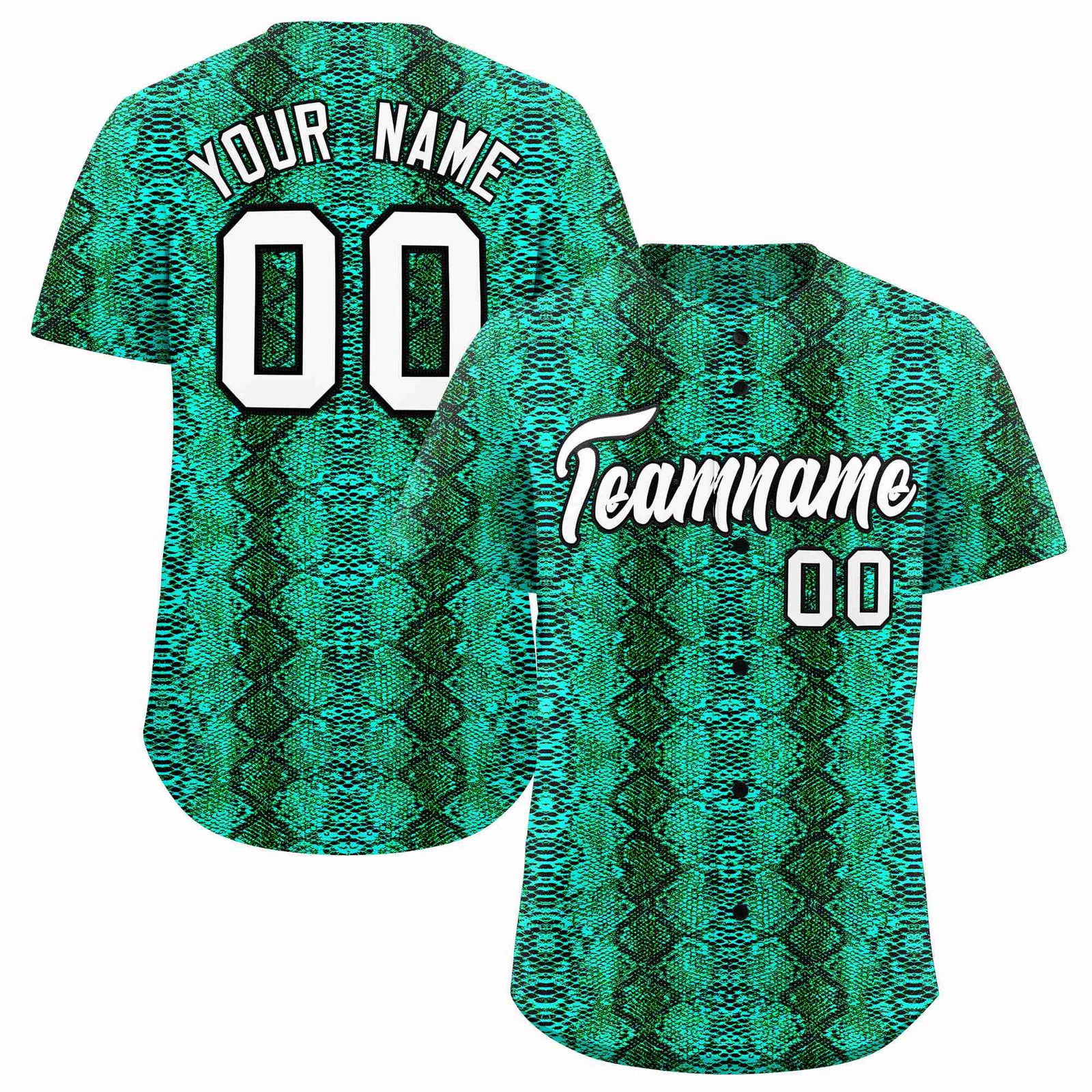 Custom Multi Color Snakeskin Pattern Authentic Baseball Jersey