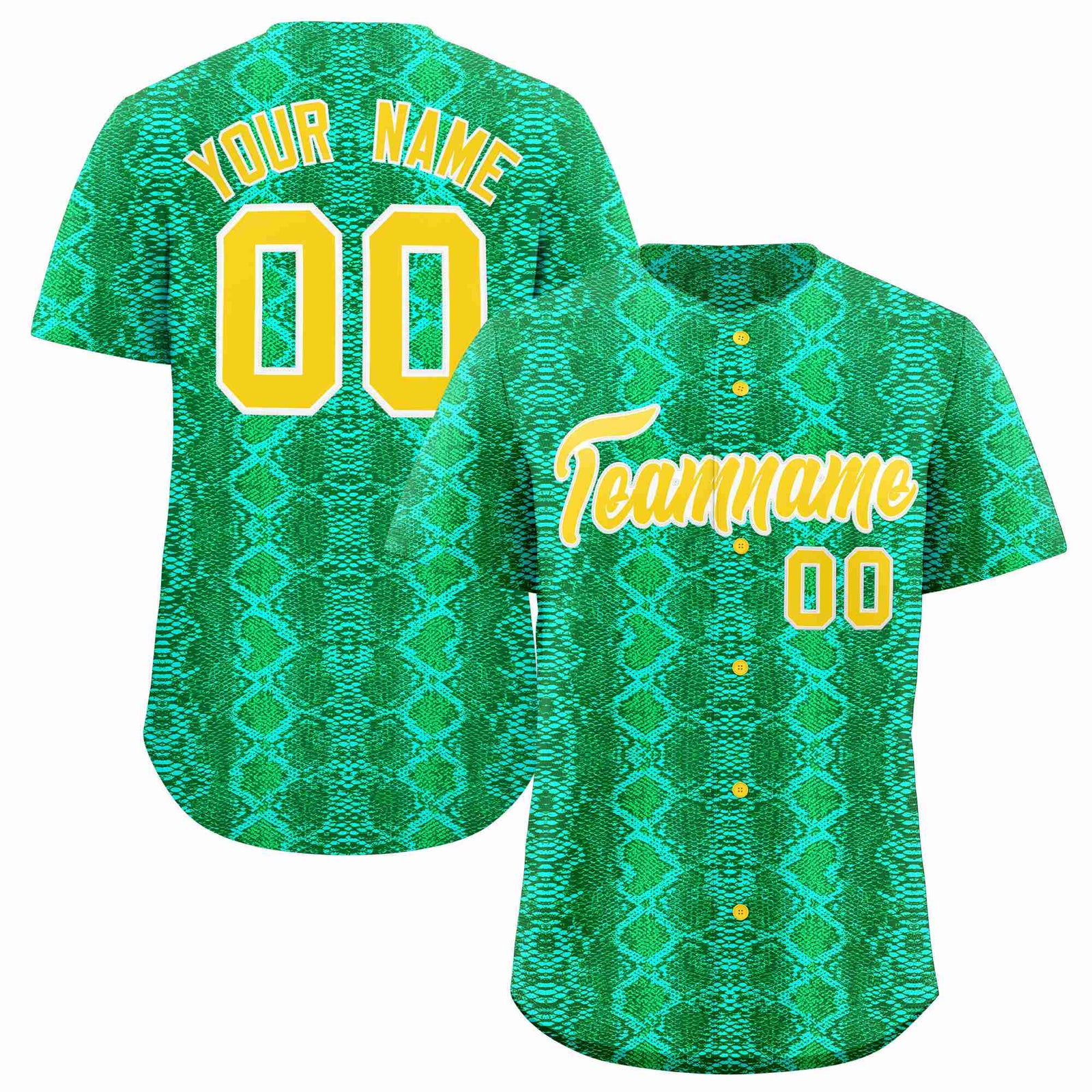 Custom Multi Color Snakeskin Pattern Authentic Baseball Jersey