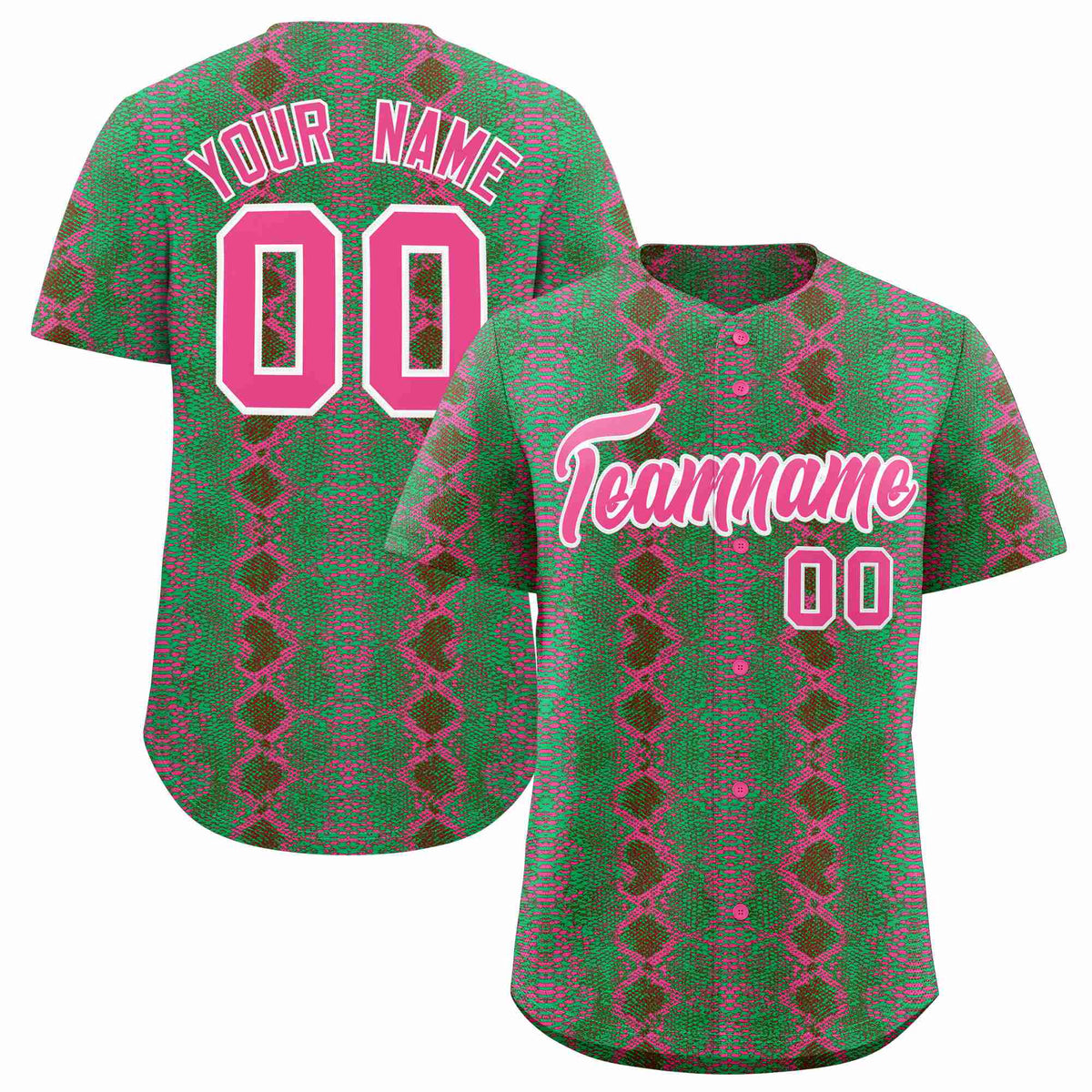 Custom Multi Color Snakeskin Pattern Authentic Baseball Jersey