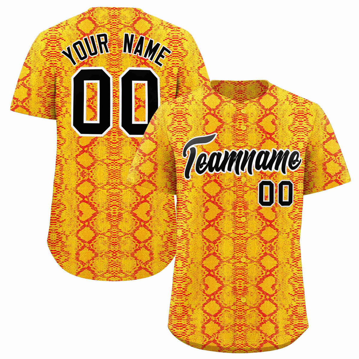 Custom Multi Color Snakeskin Pattern Authentic Baseball Jersey