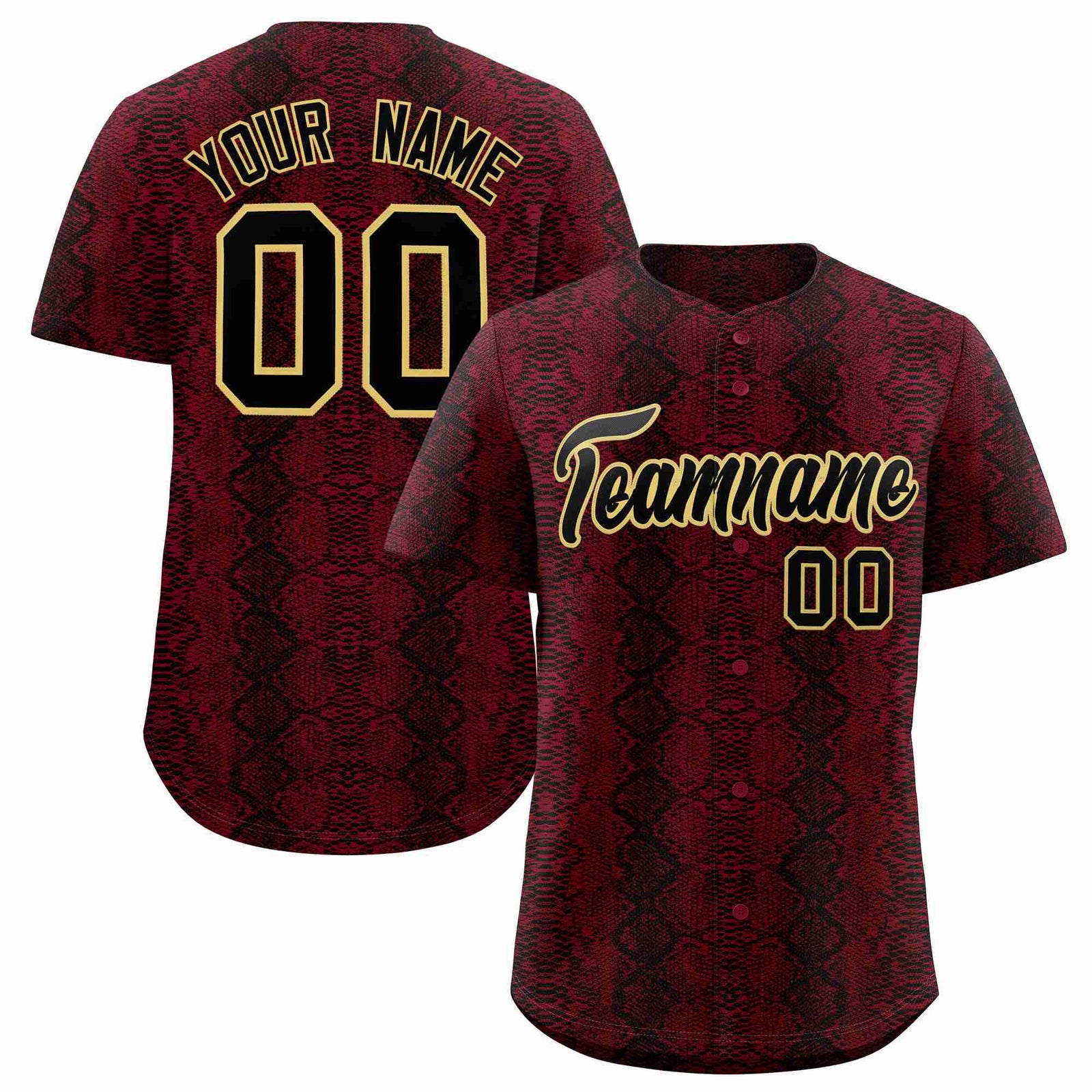 Custom Multi Color Snakeskin Pattern Authentic Baseball Jersey