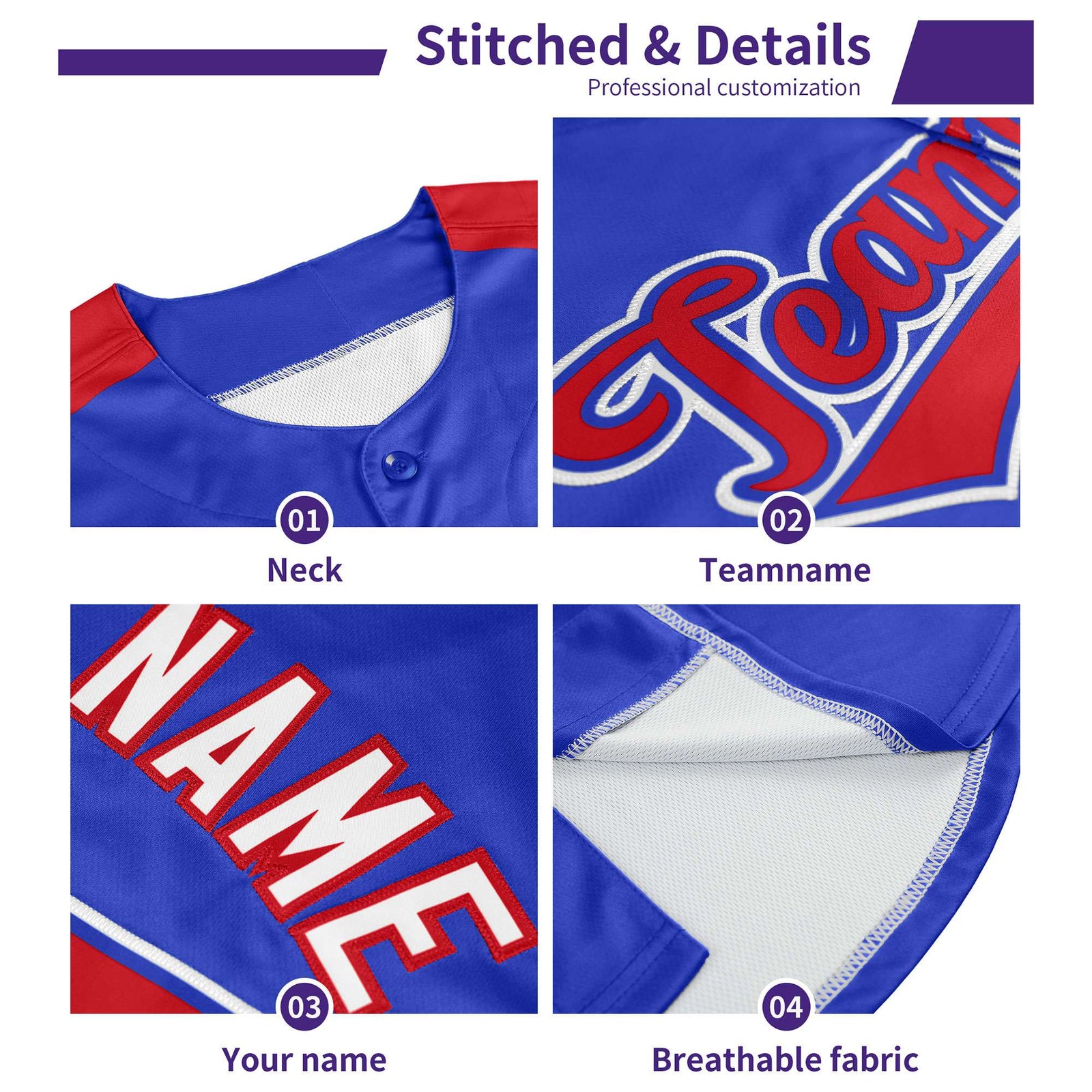 Custom Purple Gold Personalized Edge Color Block Authentic Baseball Jersey