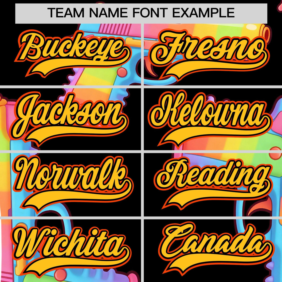 Custom Youth Baseball Jersey Black Yellow Sugar-Coated Firepower Graffiti Pattern Hip-hop