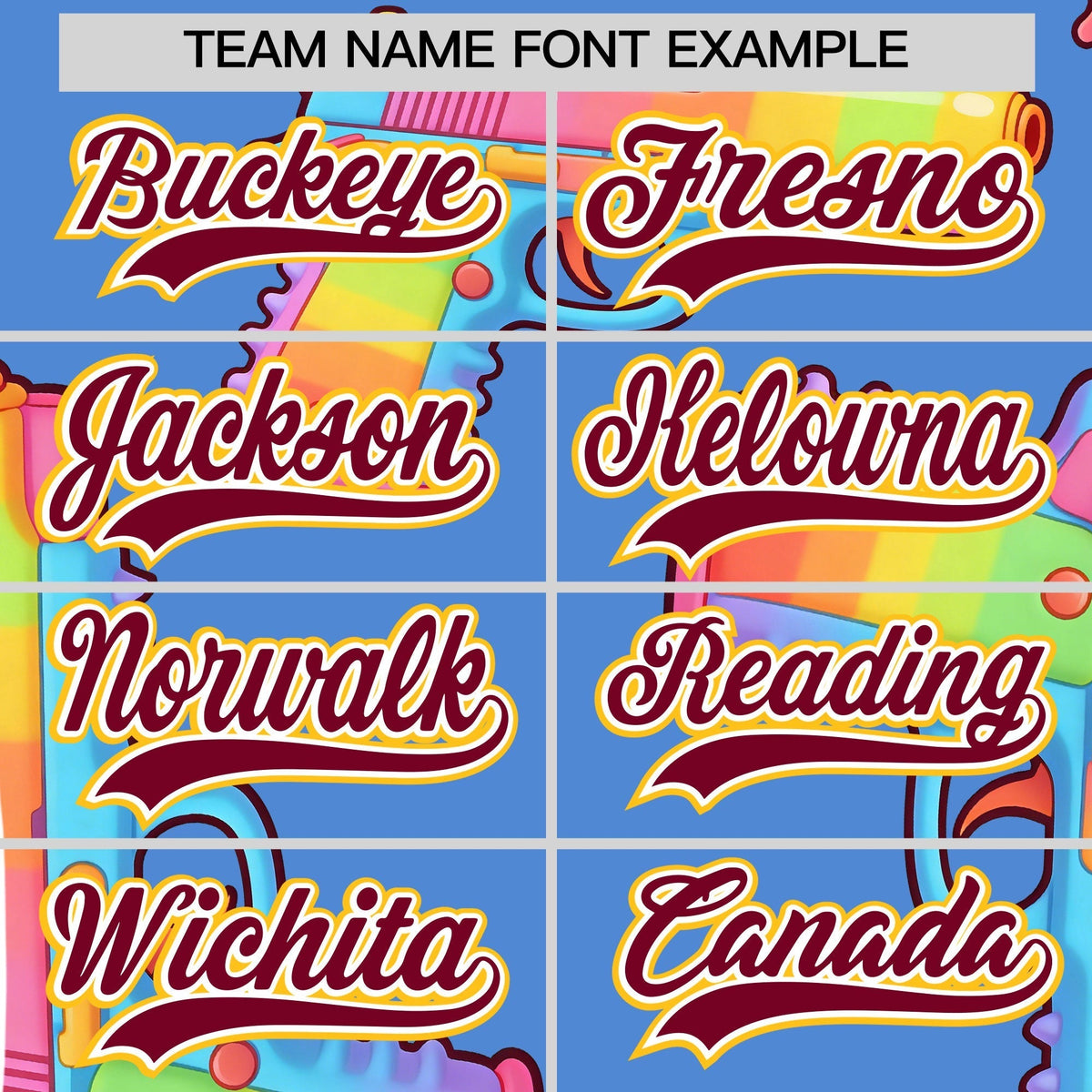 Custom Youth Baseball Jersey Powder Blue Crimson Sugar-Coated Firepower Graffiti Pattern Street Style