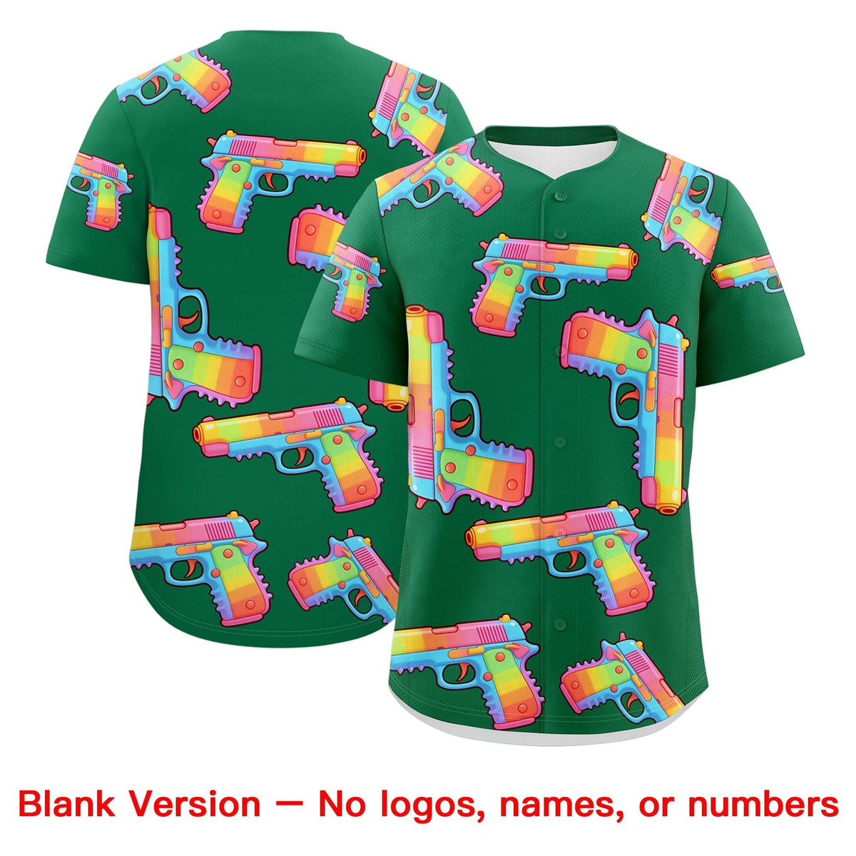 Custom Youth Baseball Jersey Kelly Green Black Sugar-Coated Firepower Graffiti Pattern Urban Fashion