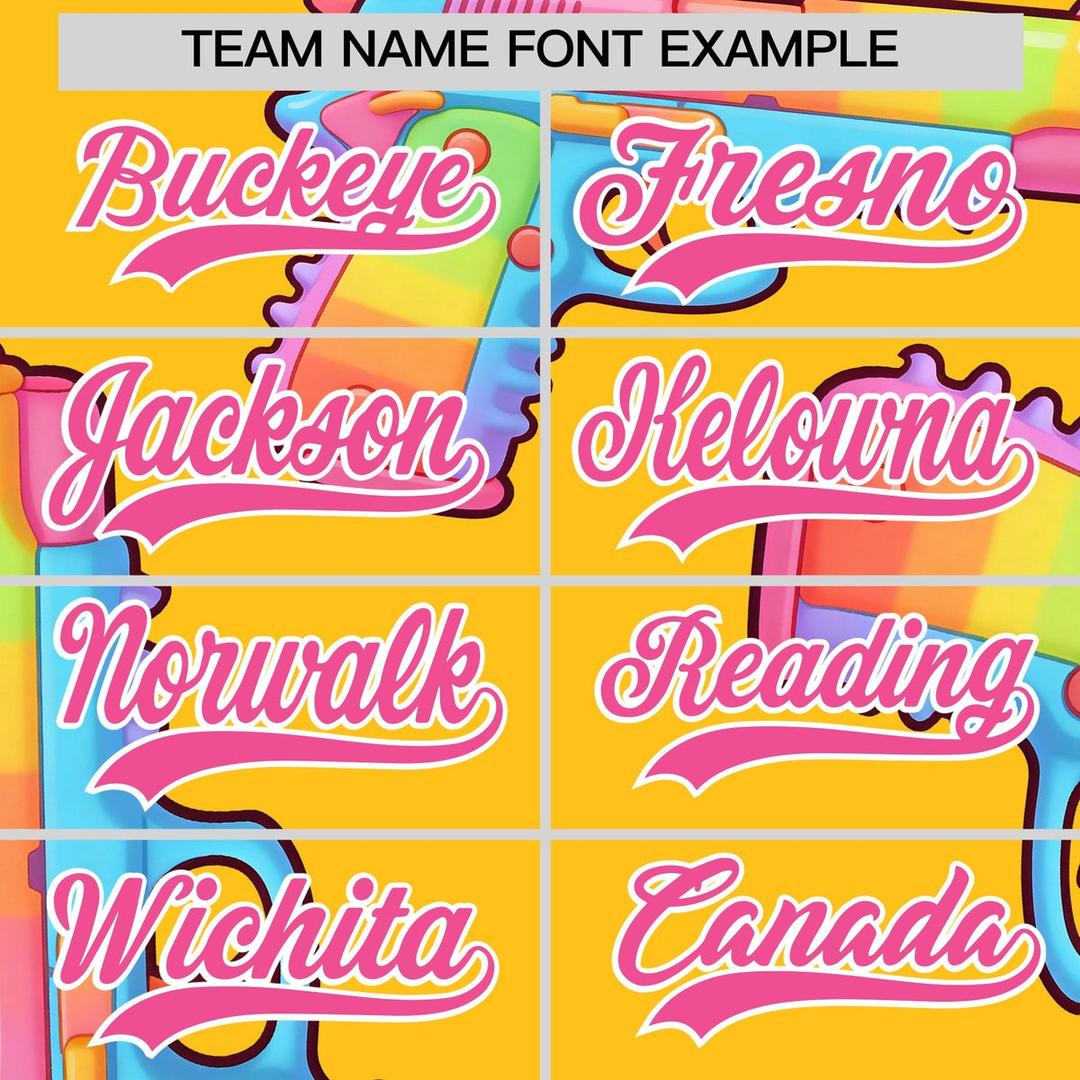Custom Youth Baseball Jersey Yellow Pink Sugar-Coated Firepower Graffiti Pattern Hip-hop