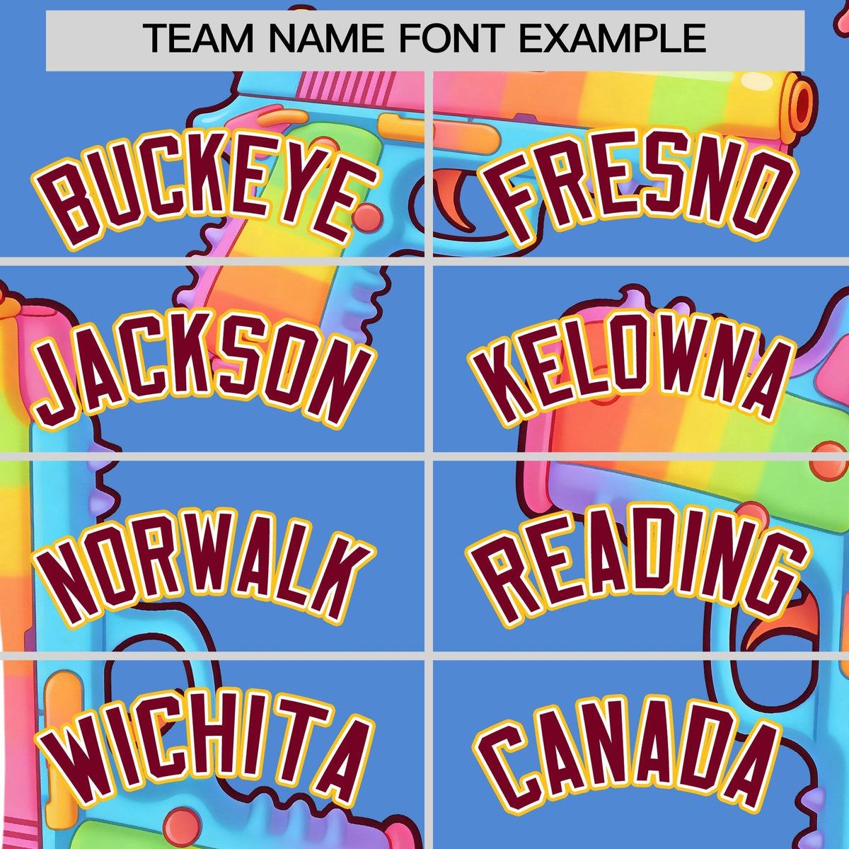 Custom Youth Baseball Jersey Powder Blue Crimson Sugar-Coated Firepower Graffiti Pattern Street Style