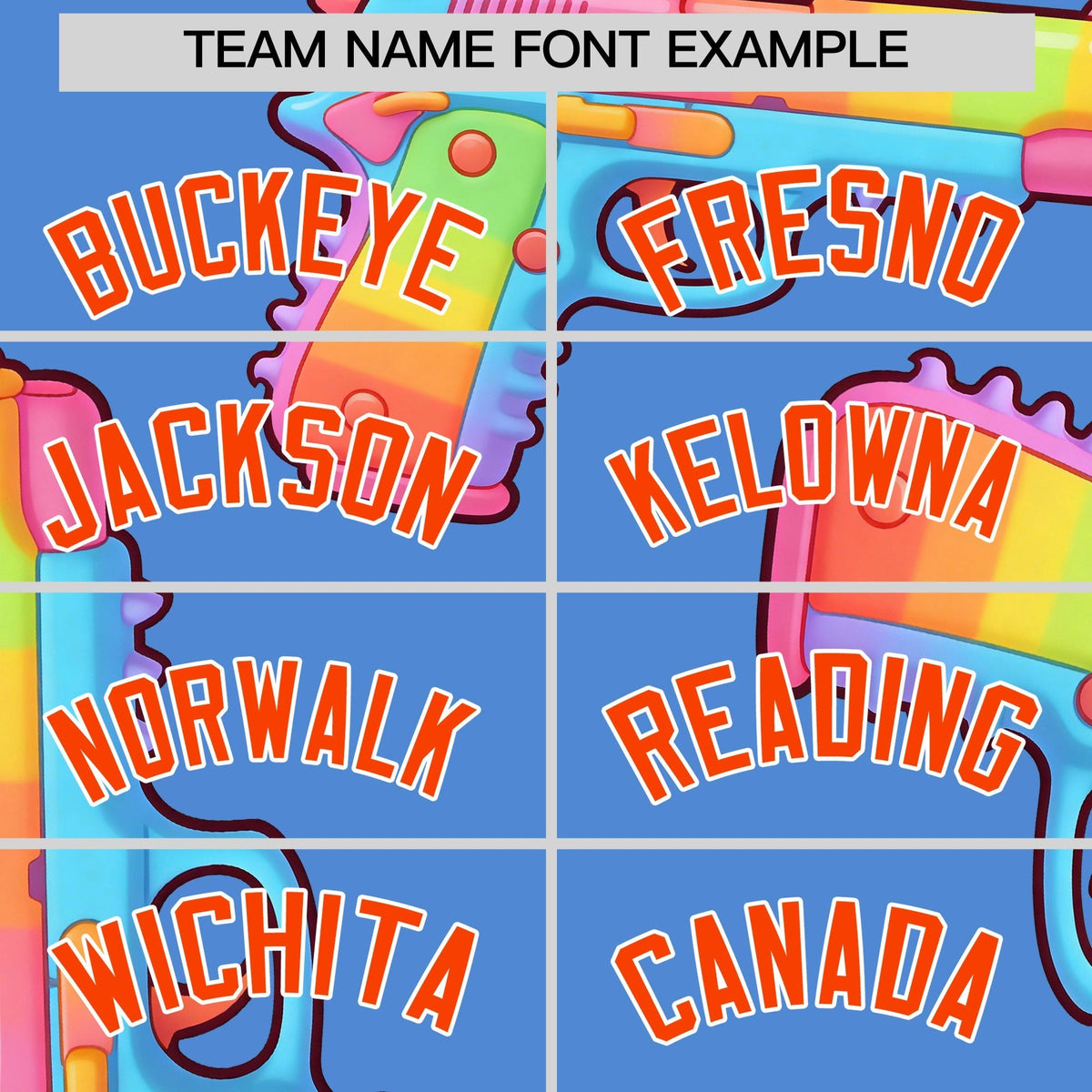 Custom Youth Baseball Jersey Powder Blue Orange Sugar-Coated Firepower Graffiti Pattern Hip-hop
