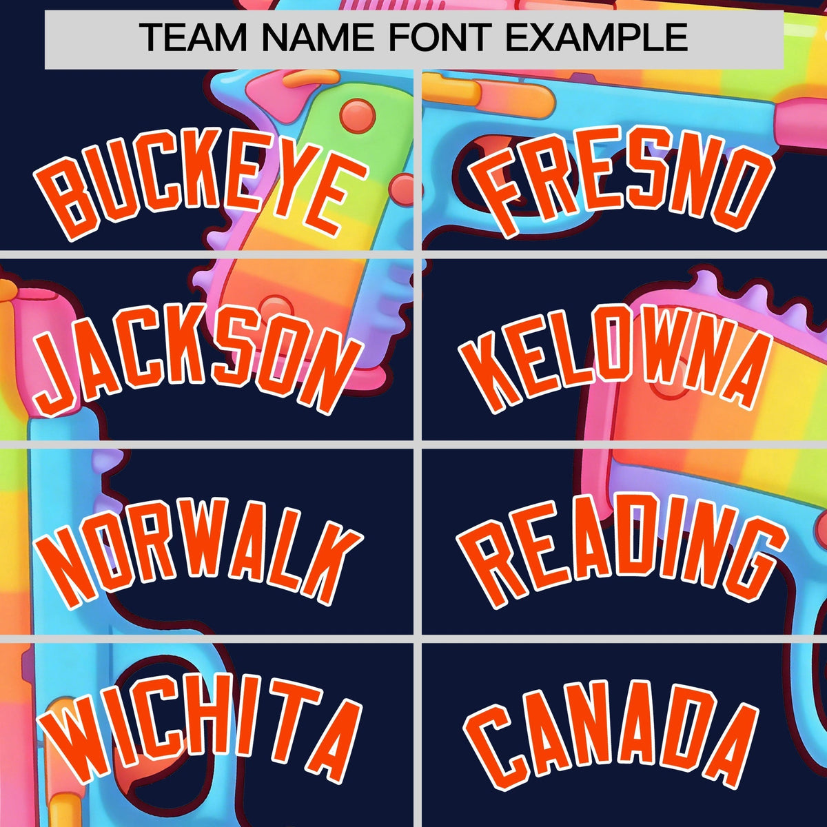 Custom Youth Baseball Jersey Navy Orange Sugar-Coated Firepower Graffiti Pattern Urban Fashion