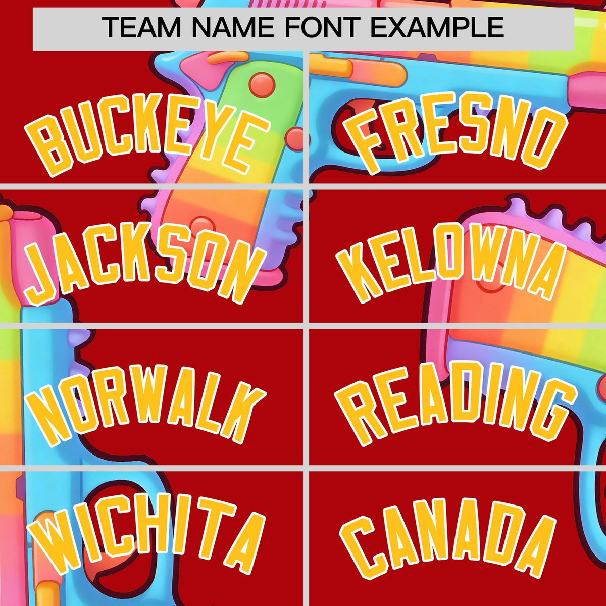 Custom Youth Baseball Jersey Red Yellow Sugar-Coated Firepower Graffiti Pattern Urban Fashion