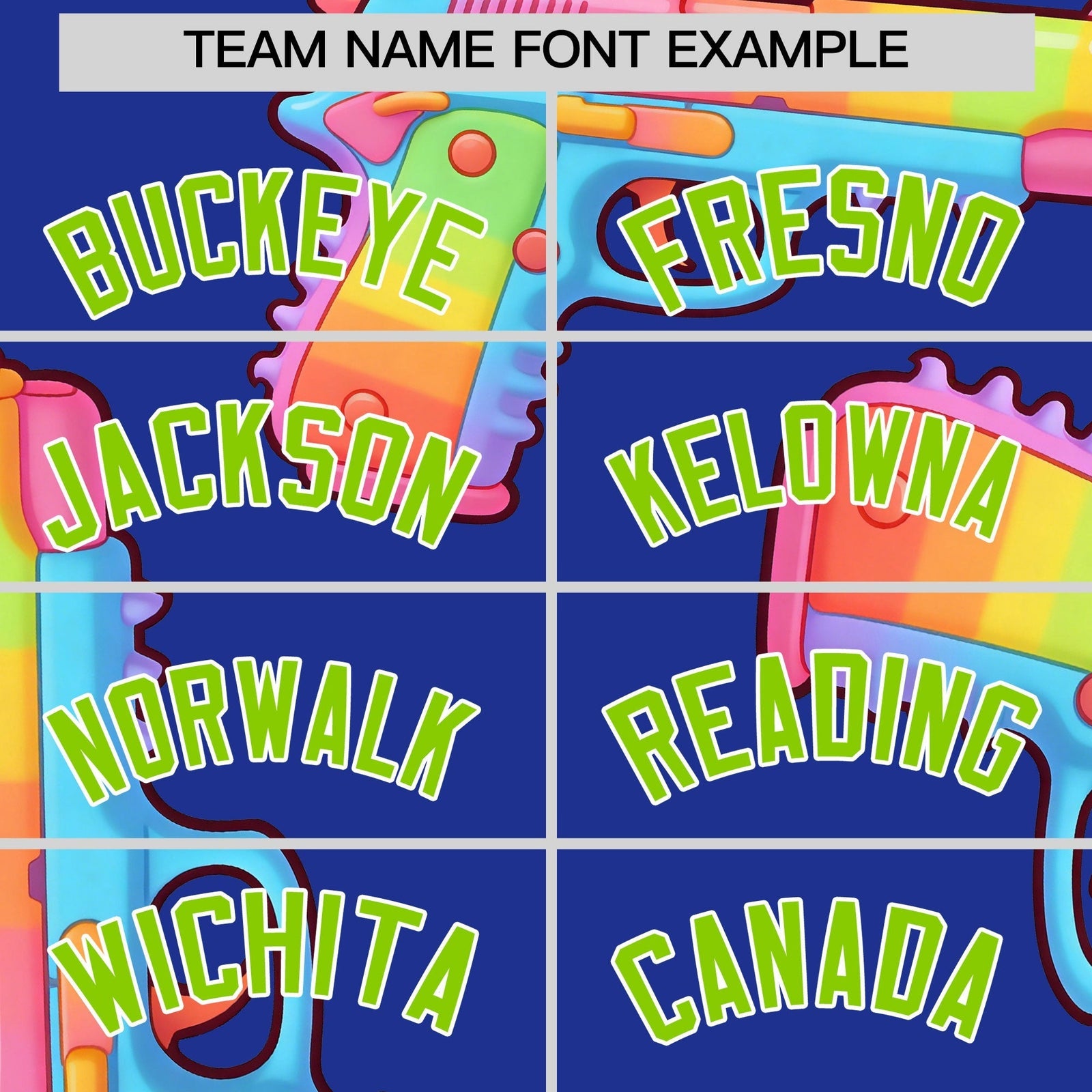 Custom Youth Baseball Jersey Royal Blue Neon Green Sugar-Coated Firepower Graffiti Pattern Hip-hop