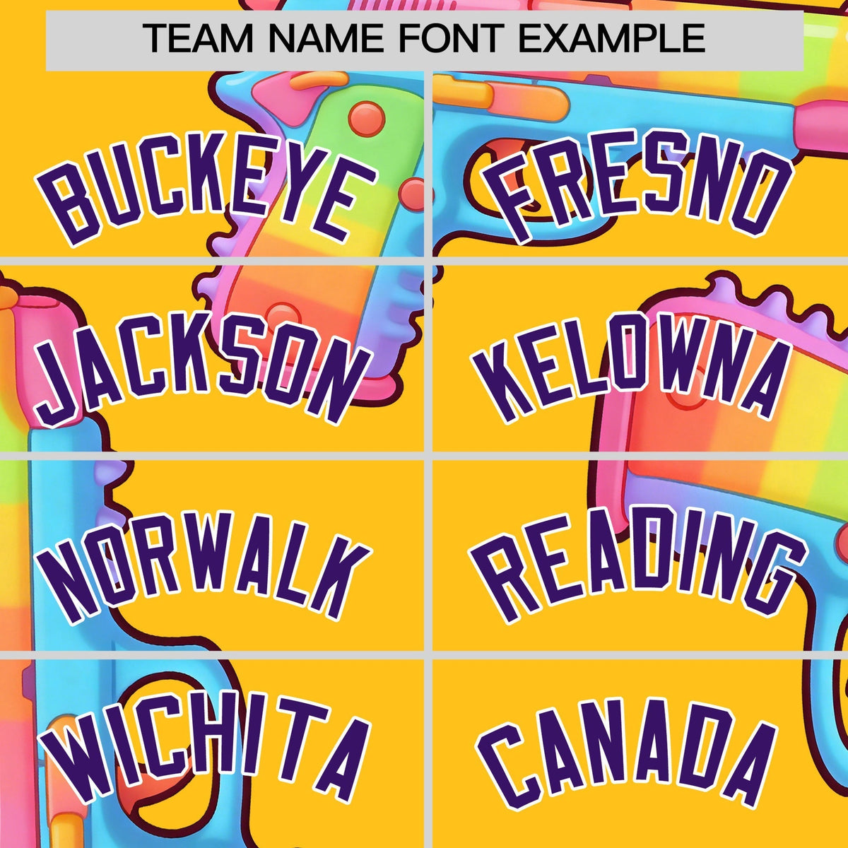 Custom Youth Baseball Jersey Yellow Purple Sugar-Coated Firepower Graffiti Pattern Urban Fashion