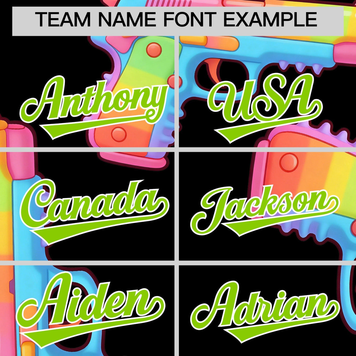 Custom Youth Baseball Jersey Black Neon Green Sugar-Coated Firepower Graffiti Pattern Hip-hop