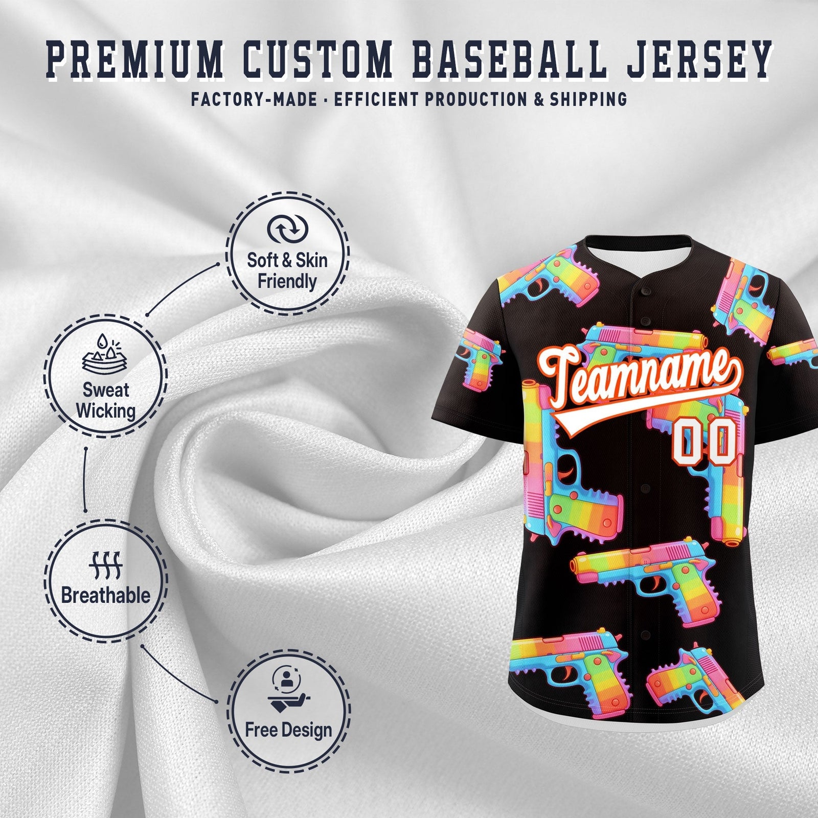 Custom Youth Baseball Jersey Brown White Sugar-Coated Firepower Graffiti Pattern Hip-hop
