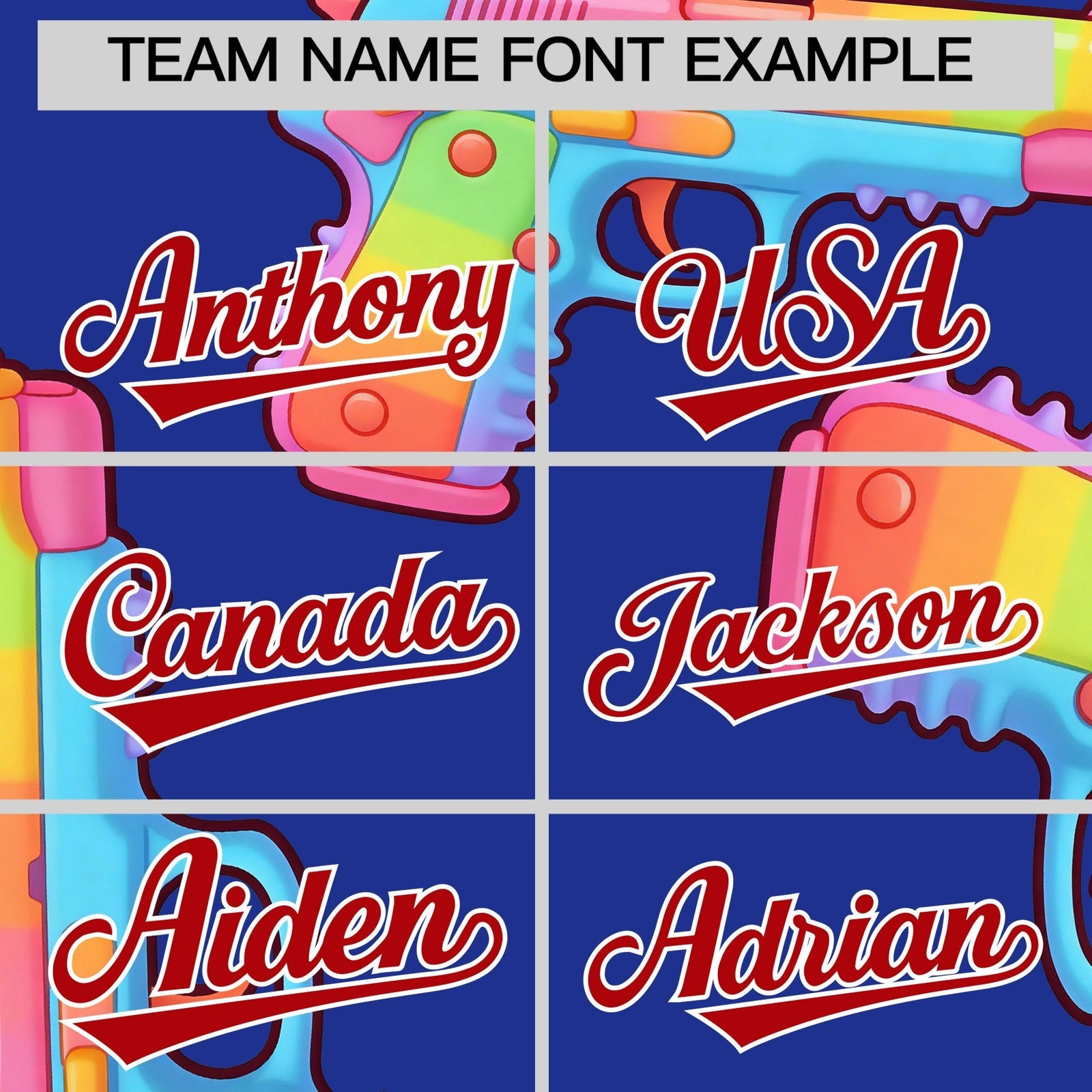 Custom Youth Baseball Jersey Royal Blue Red Sugar-Coated Firepower Graffiti Pattern Urban Fashion