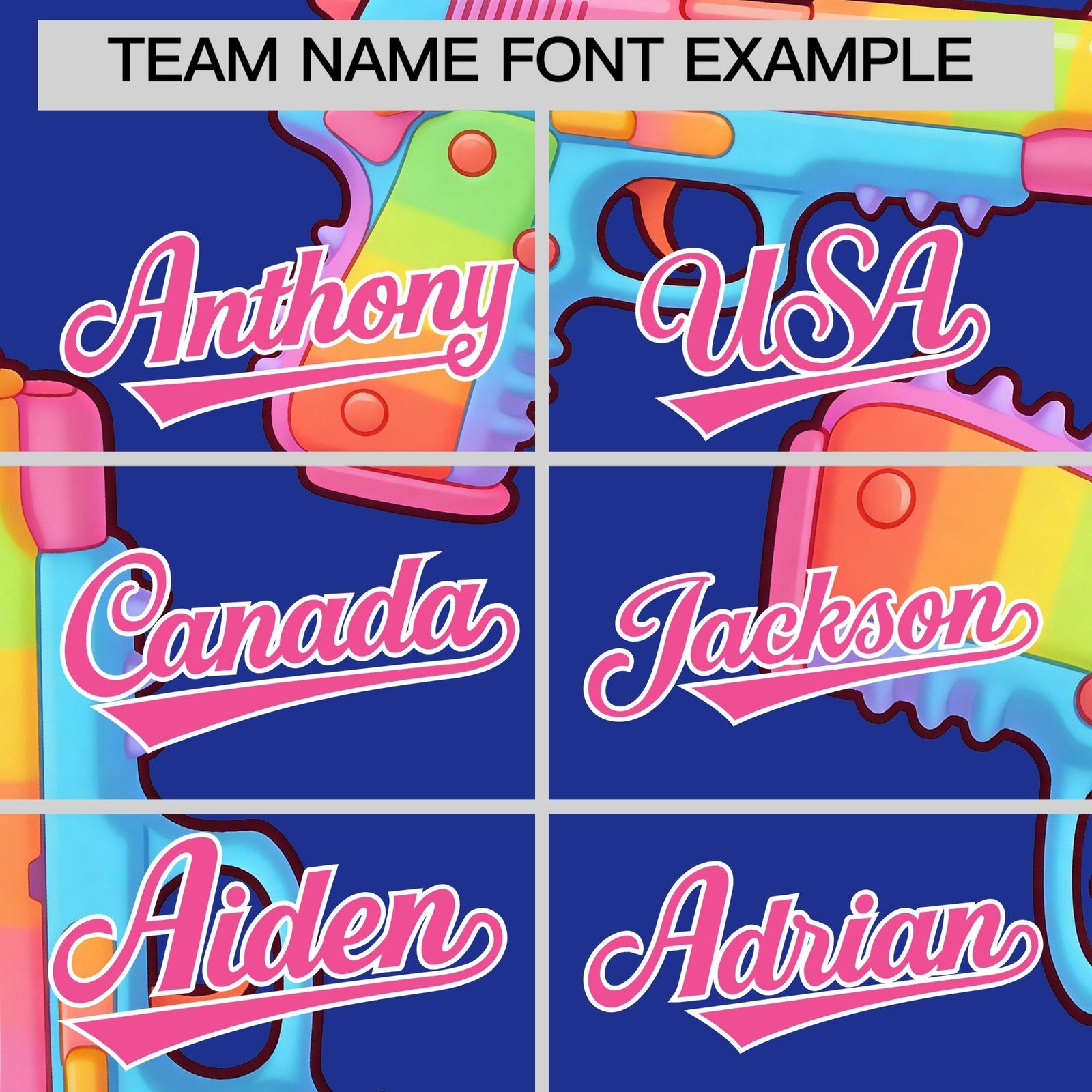 Custom Youth Baseball Jersey Royal Blue Pink Sugar-Coated Firepower Graffiti Pattern Urban Fashion