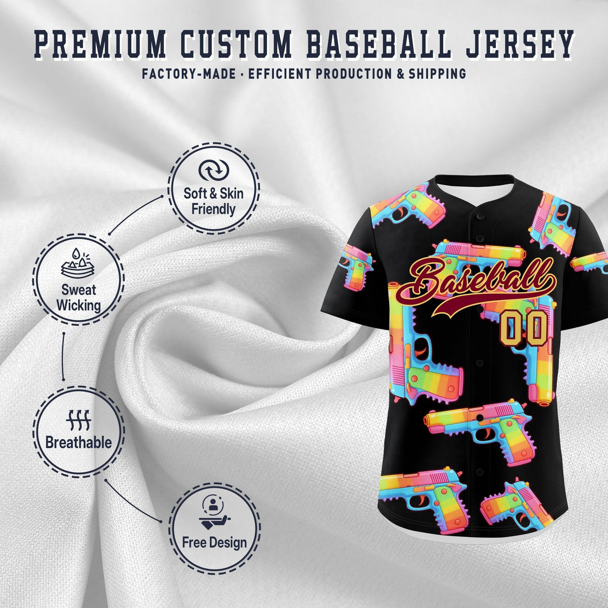 Custom Youth Baseball Jersey Black Crimson Sugar-Coated Firepower Graffiti Pattern Hip-hop
