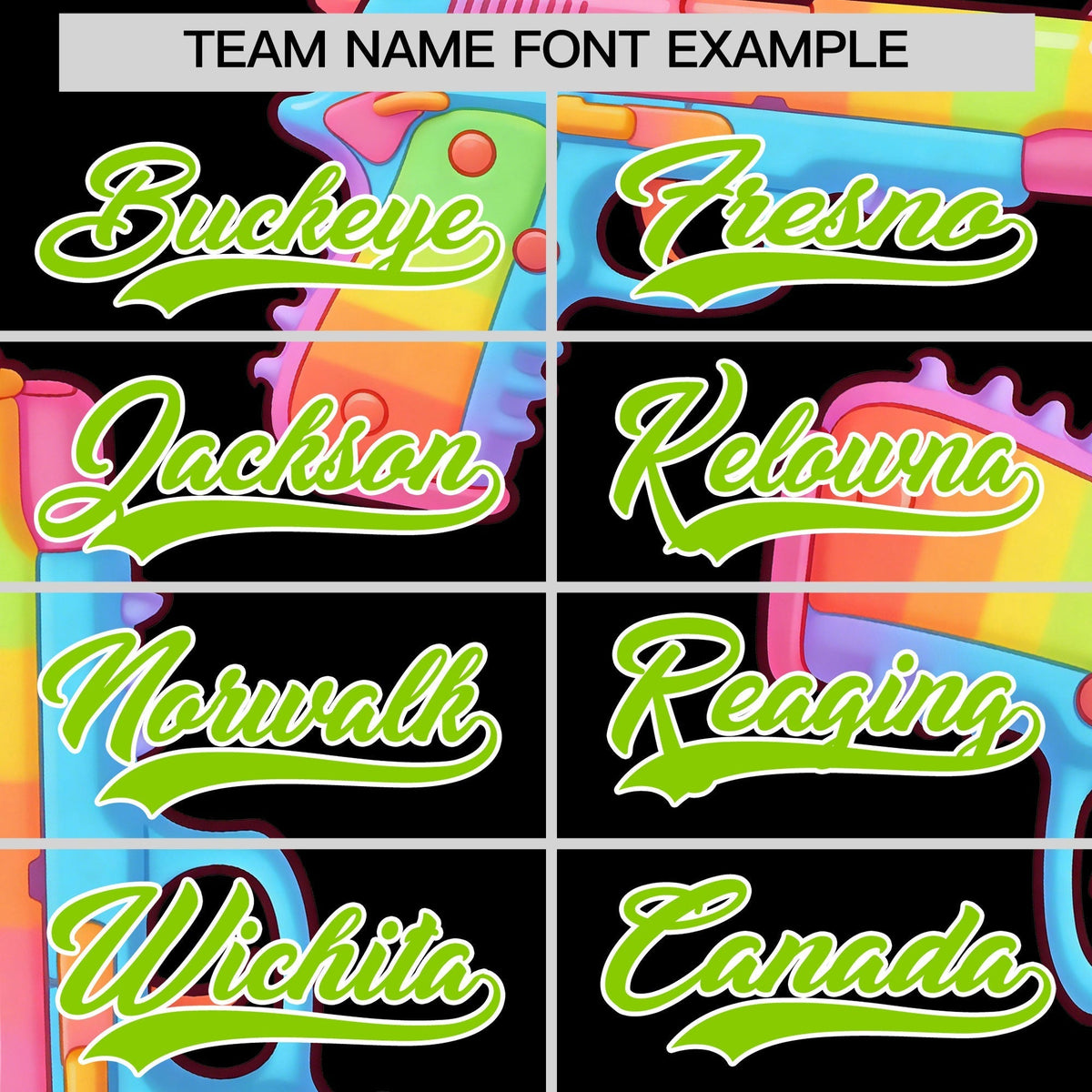 Custom Youth Baseball Jersey Black Neon Green Sugar-Coated Firepower Graffiti Pattern Hip-hop