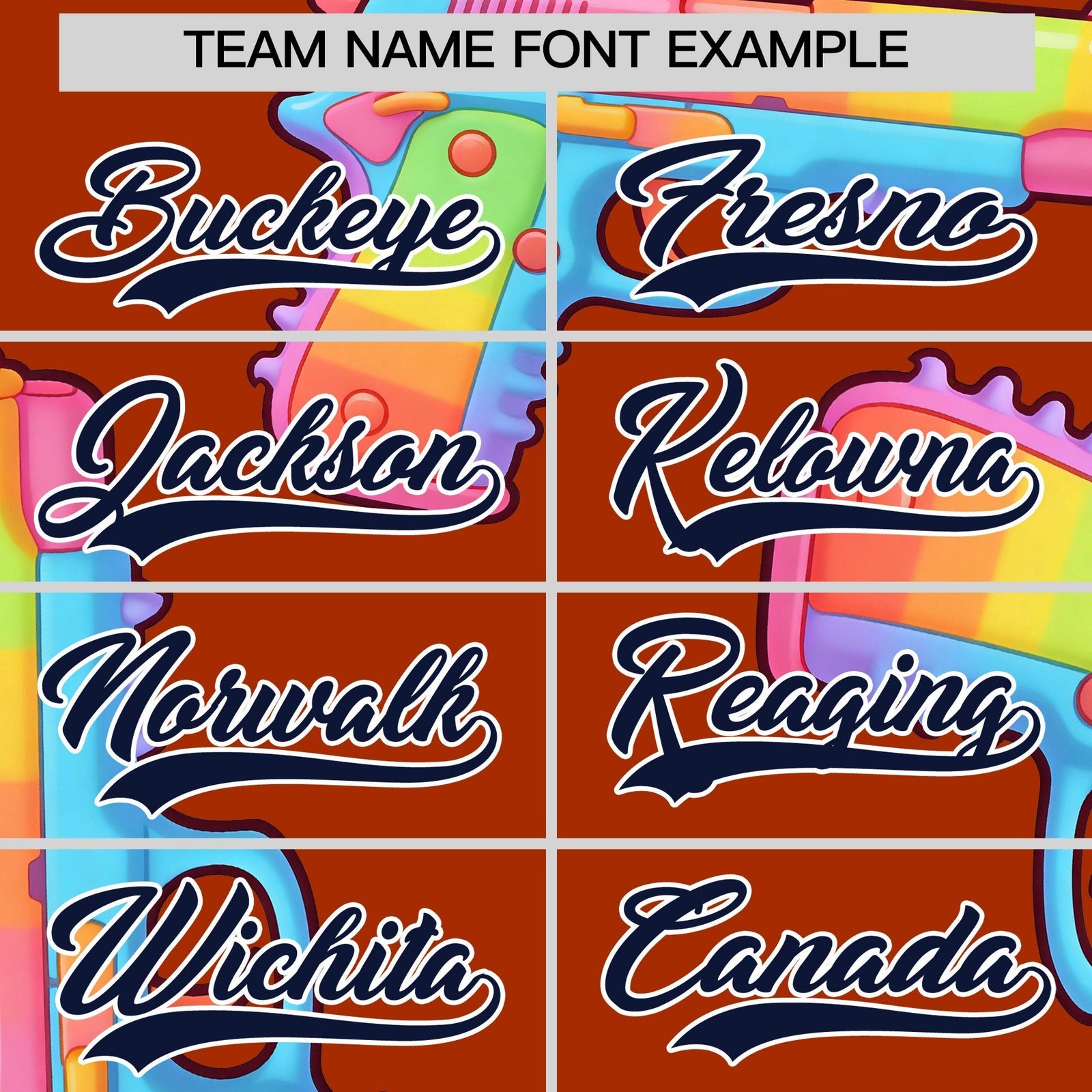Custom Youth Baseball Jersey Dark Orange Navy Sugar-Coated Firepower Graffiti Pattern Street Style