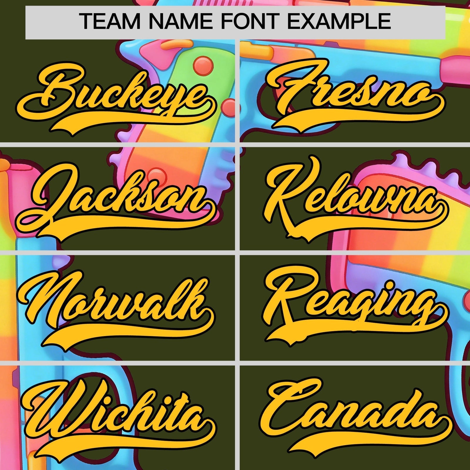 Custom Youth Baseball Jersey Olive Yellow Sugar-Coated Firepower Graffiti Pattern Street Style
