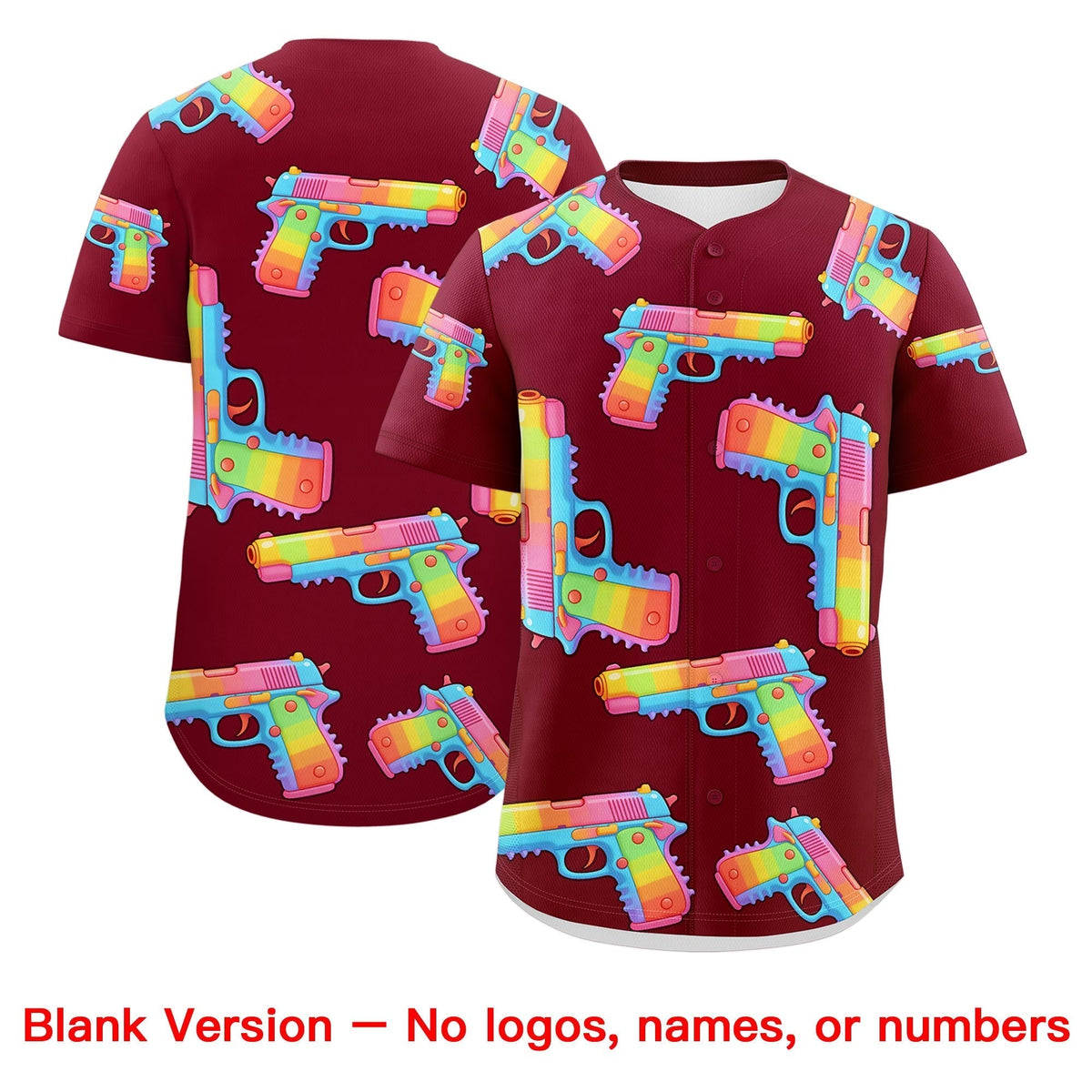 Custom Youth Baseball Jersey Crimson Black Khaki Sugar-Coated Firepower Graffiti Pattern Street Style