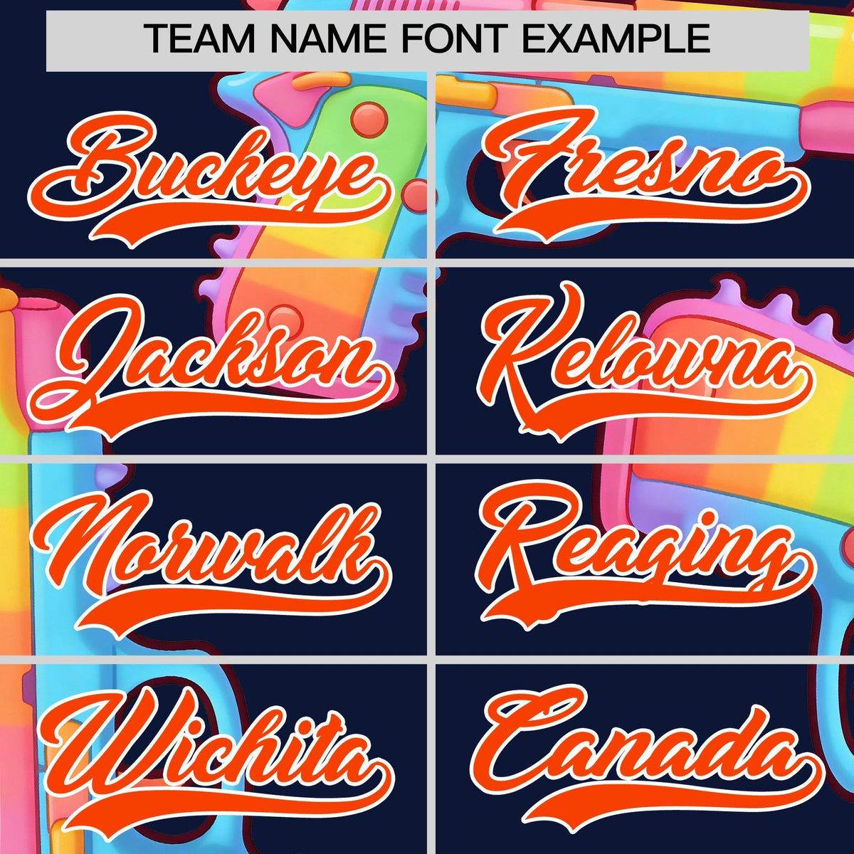 Custom Youth Baseball Jersey Navy Orange Sugar-Coated Firepower Graffiti Pattern Urban Fashion