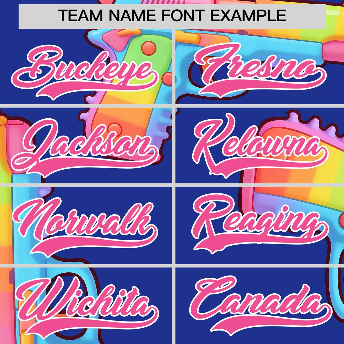 Custom Youth Baseball Jersey Royal Blue Pink Sugar-Coated Firepower Graffiti Pattern Urban Fashion