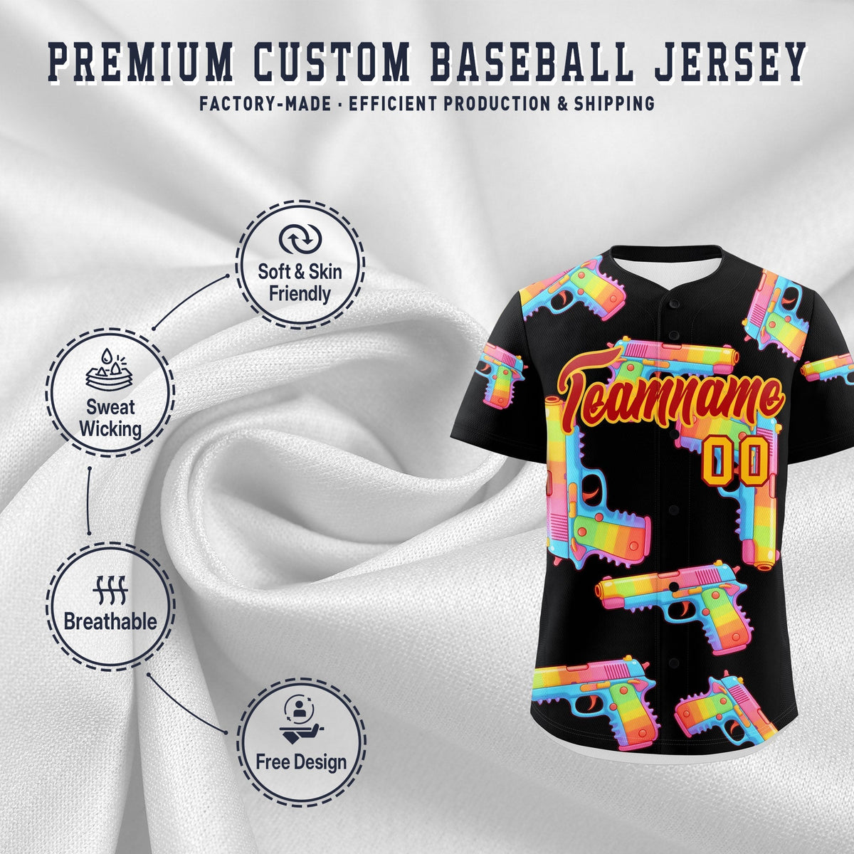 Custom Youth Baseball Jersey Black Red Sugar-Coated Firepower Graffiti Pattern Hip-hop