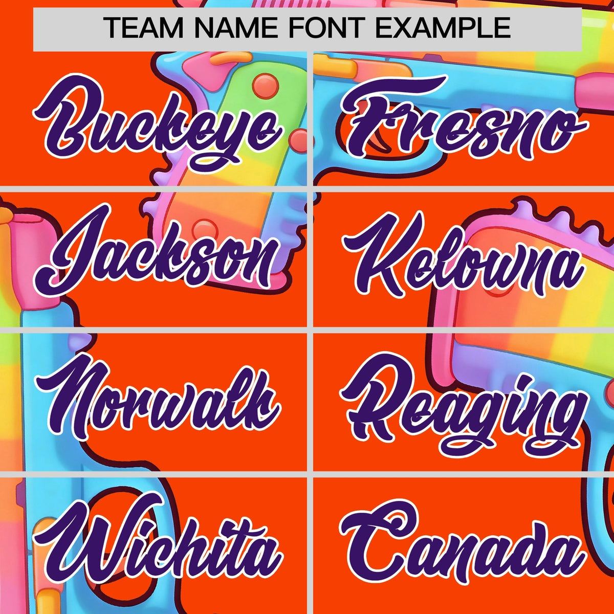 Custom Youth Baseball Jersey Orange Purple Sugar-Coated Firepower Graffiti Pattern Street Style