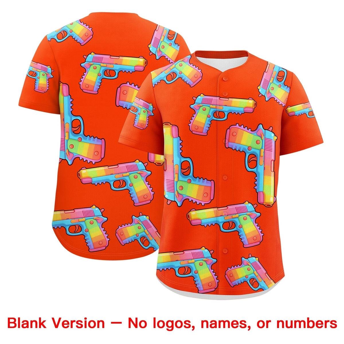 Custom Youth Baseball Jersey Orange Royal Blue Sugar-Coated Firepower Graffiti Pattern Urban Fashion