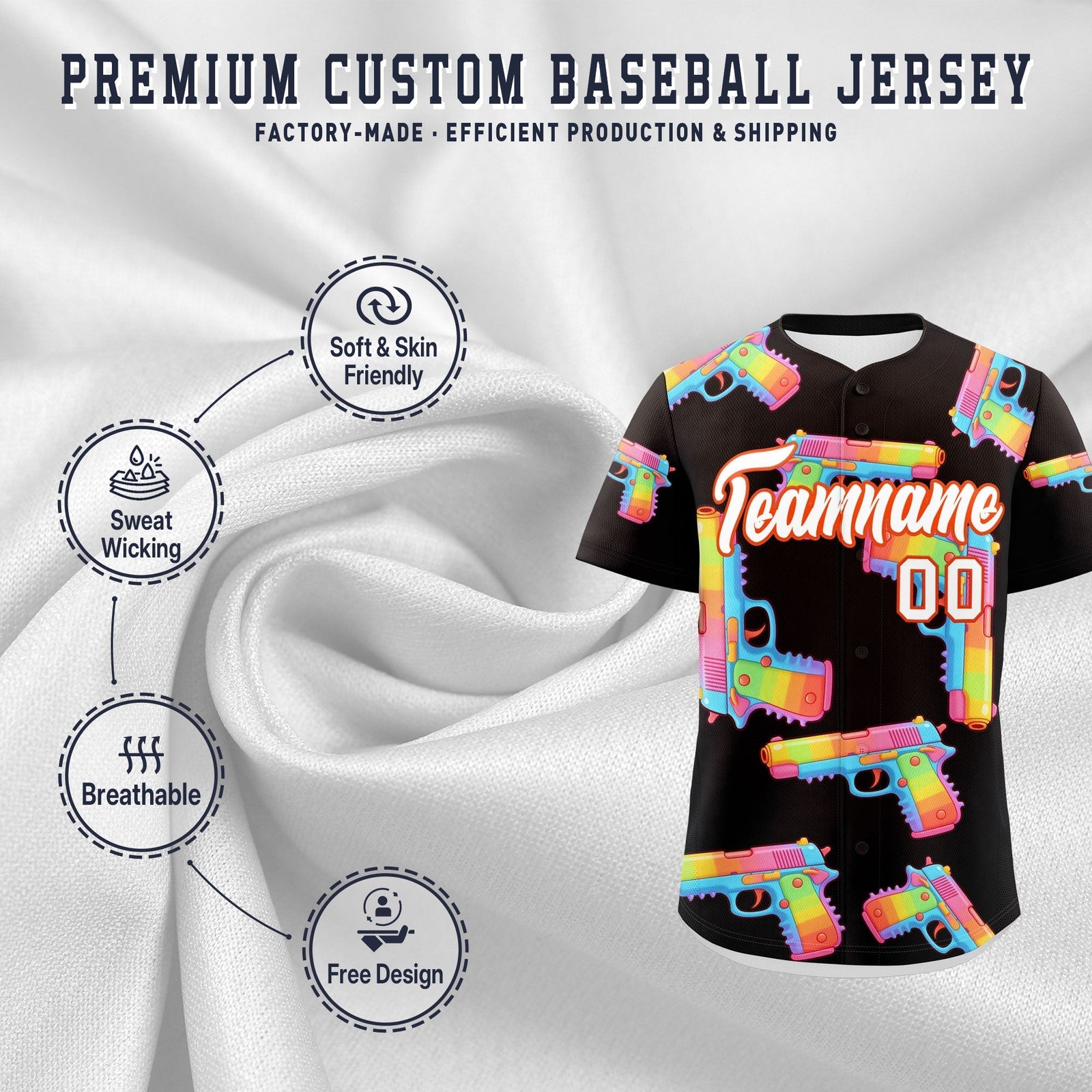 Custom Youth Baseball Jersey Brown White Sugar-Coated Firepower Graffiti Pattern Hip-hop