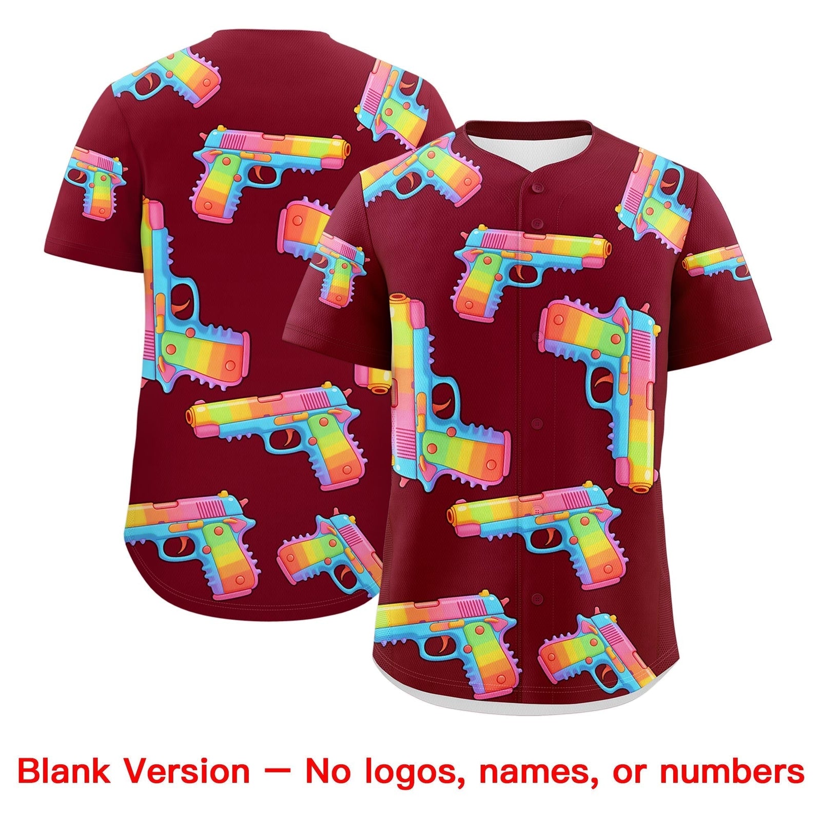 Custom Youth Baseball Jersey Crimson White Sugar-Coated Firepower Graffiti Pattern Urban Fashion