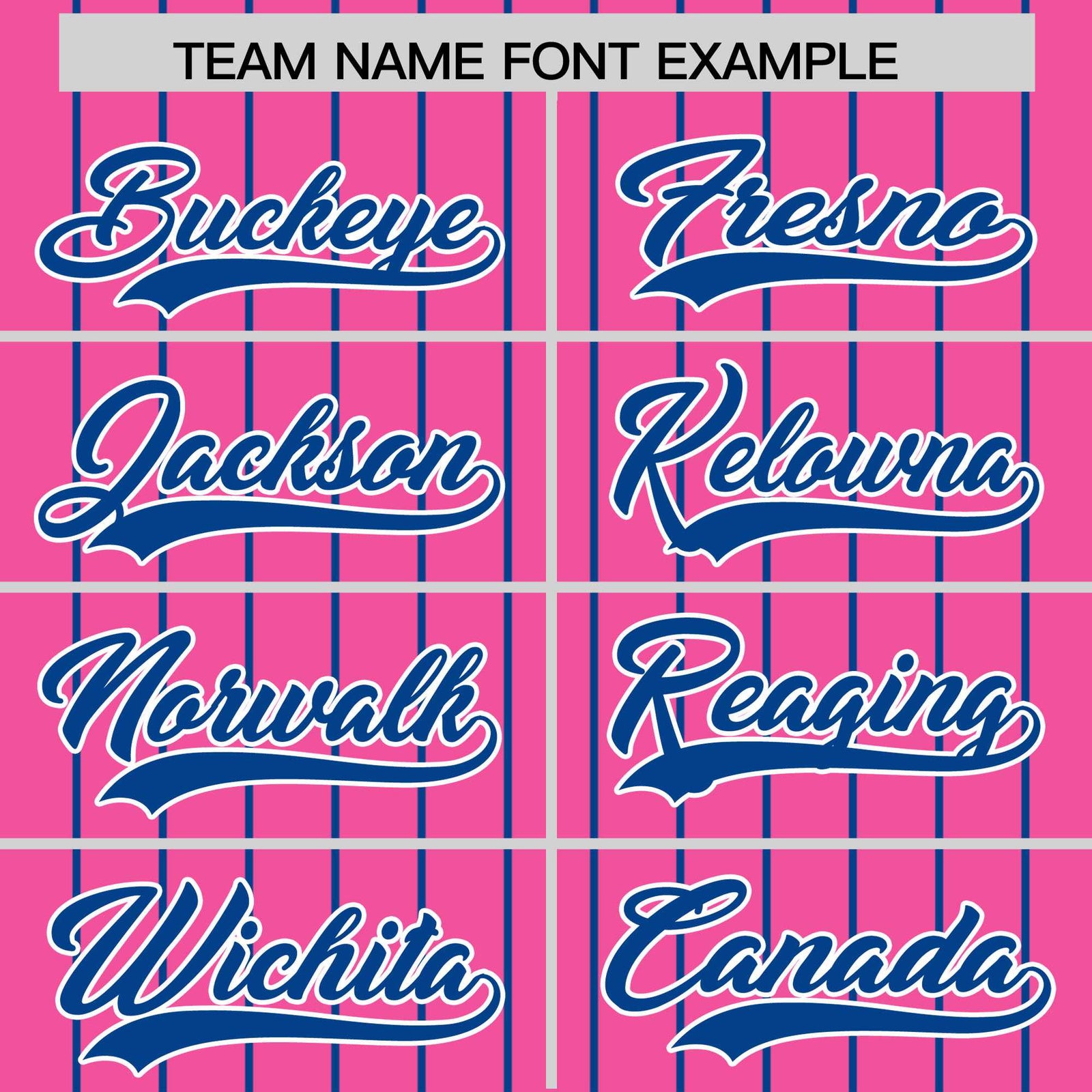 Custom Pink Royal Pinstripe Personalized Two-Tone Authentic Baseball Jersey